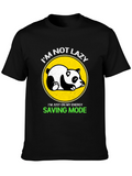 Lazy Panda Energy Saving Mode Black T-Shirt