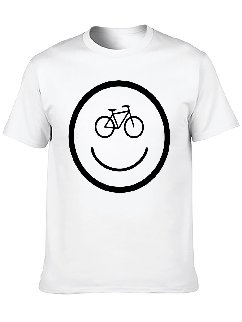 Smiley Face Bike Graphic T-Shirt - Casual Comfort