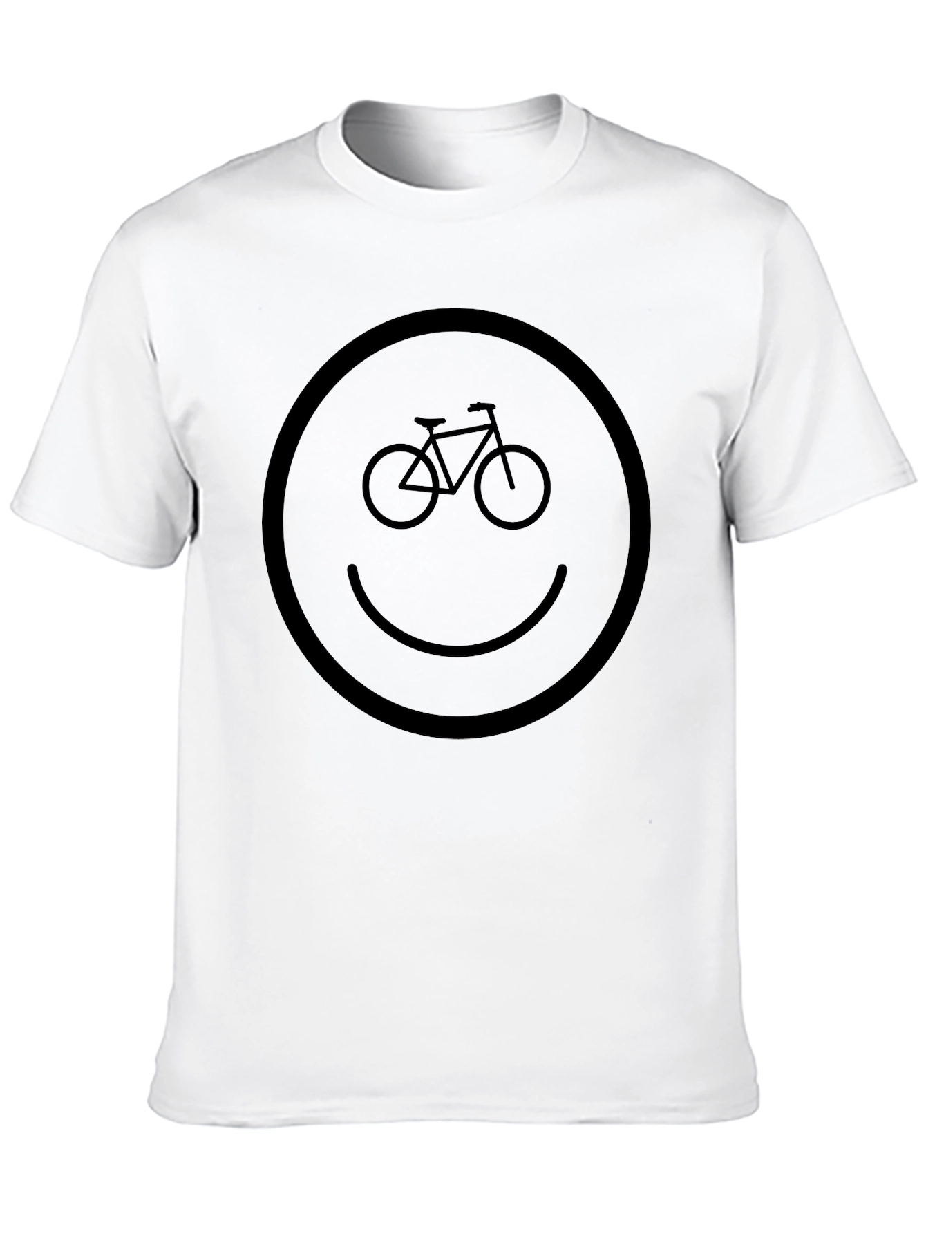 Smiley Face Bike Graphic T-Shirt - Casual Comfort