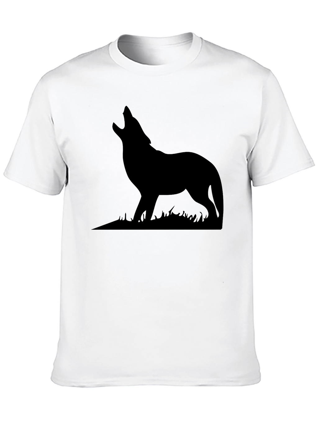 Wolf Silhouette Graphic Print T-Shirt