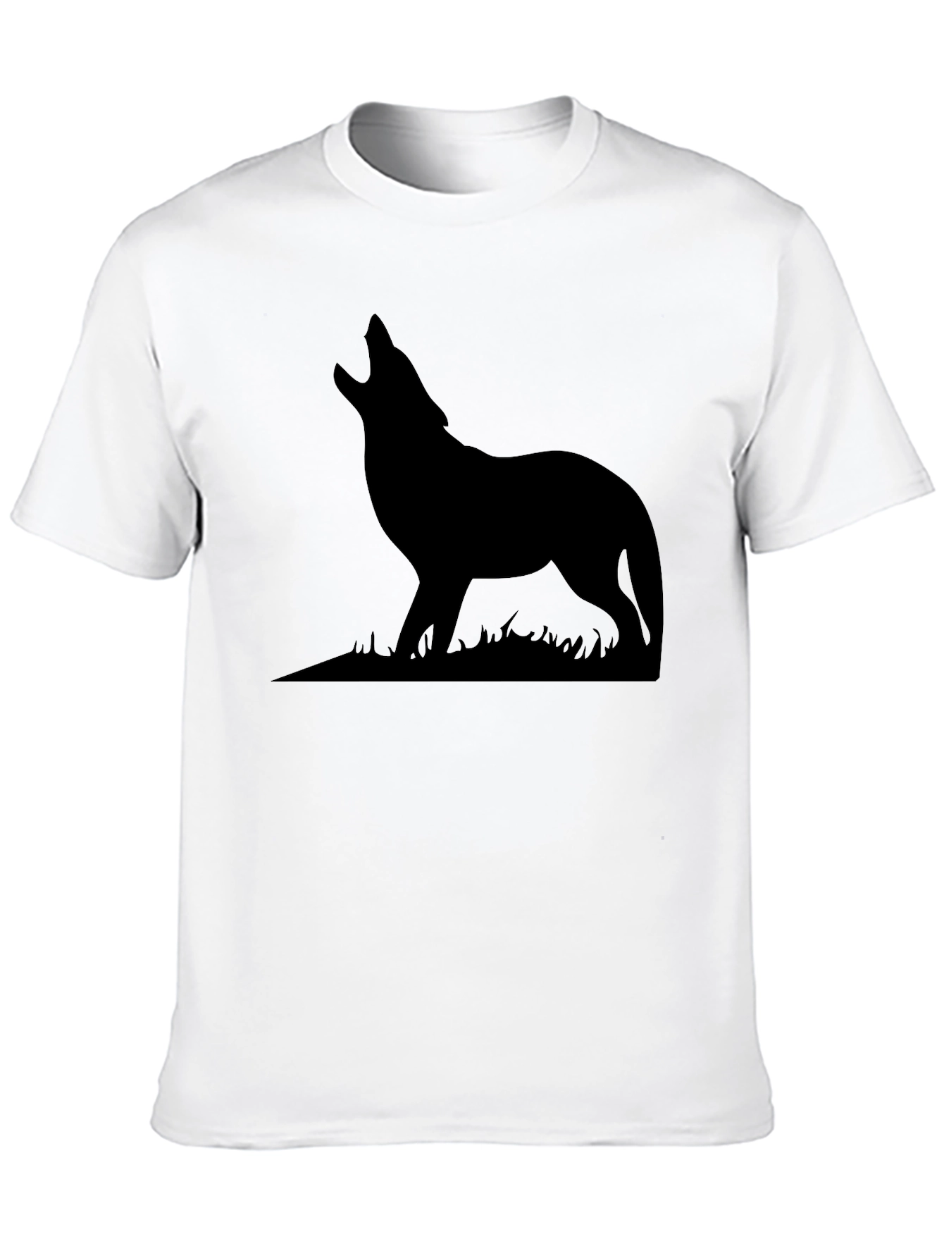 Wolf Silhouette Graphic Print T-Shirt