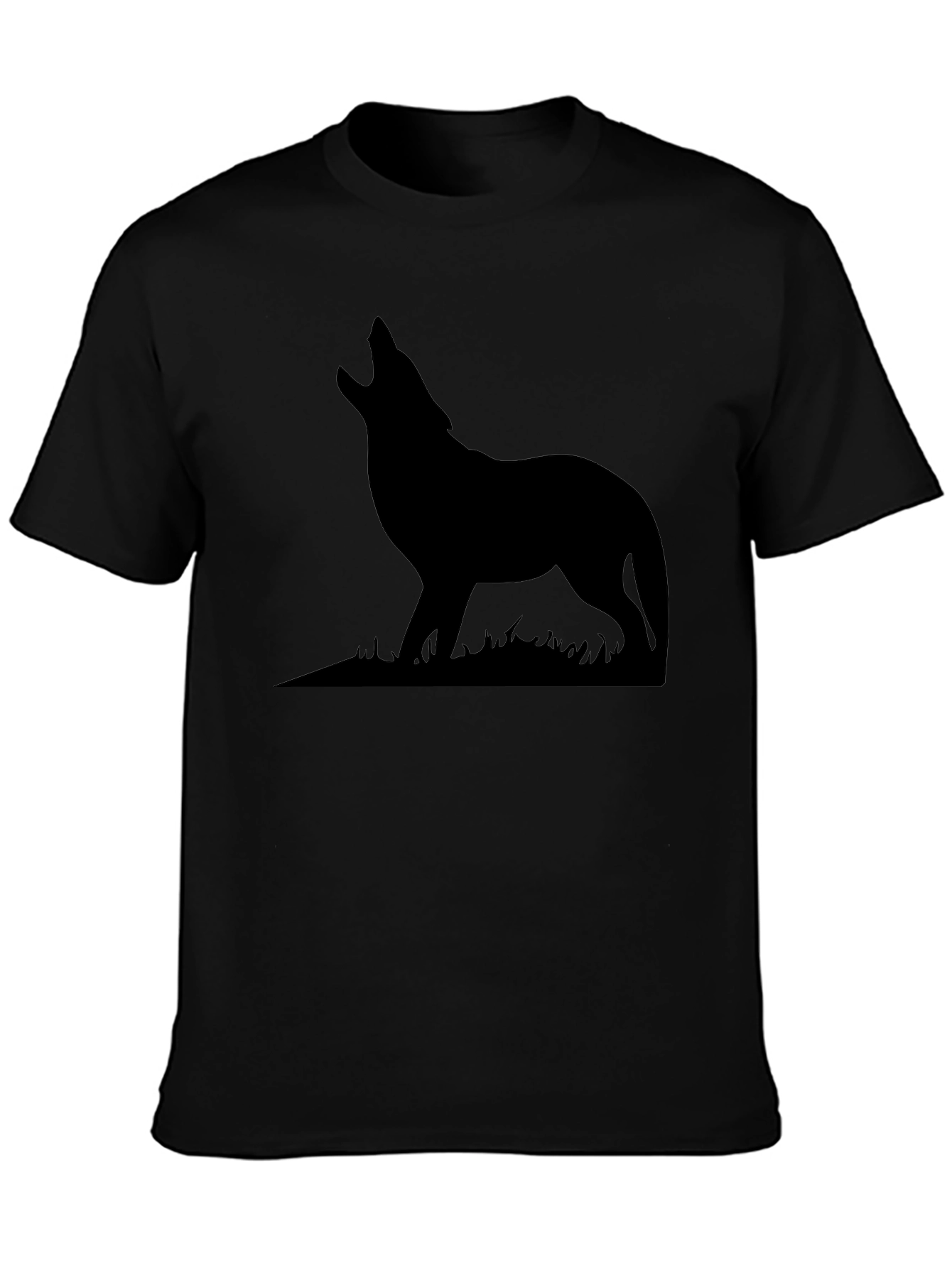 Wolf Silhouette Graphic Print T-Shirt
