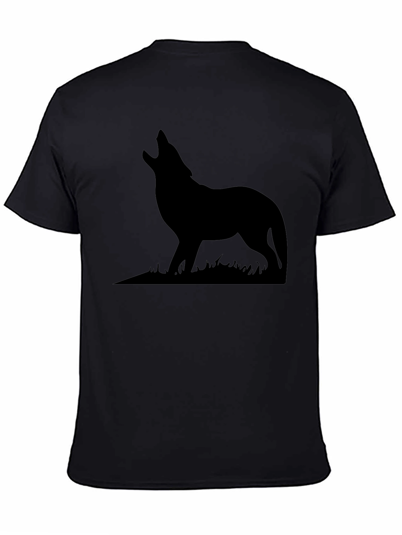 Wolf Silhouette Graphic Print T-Shirt