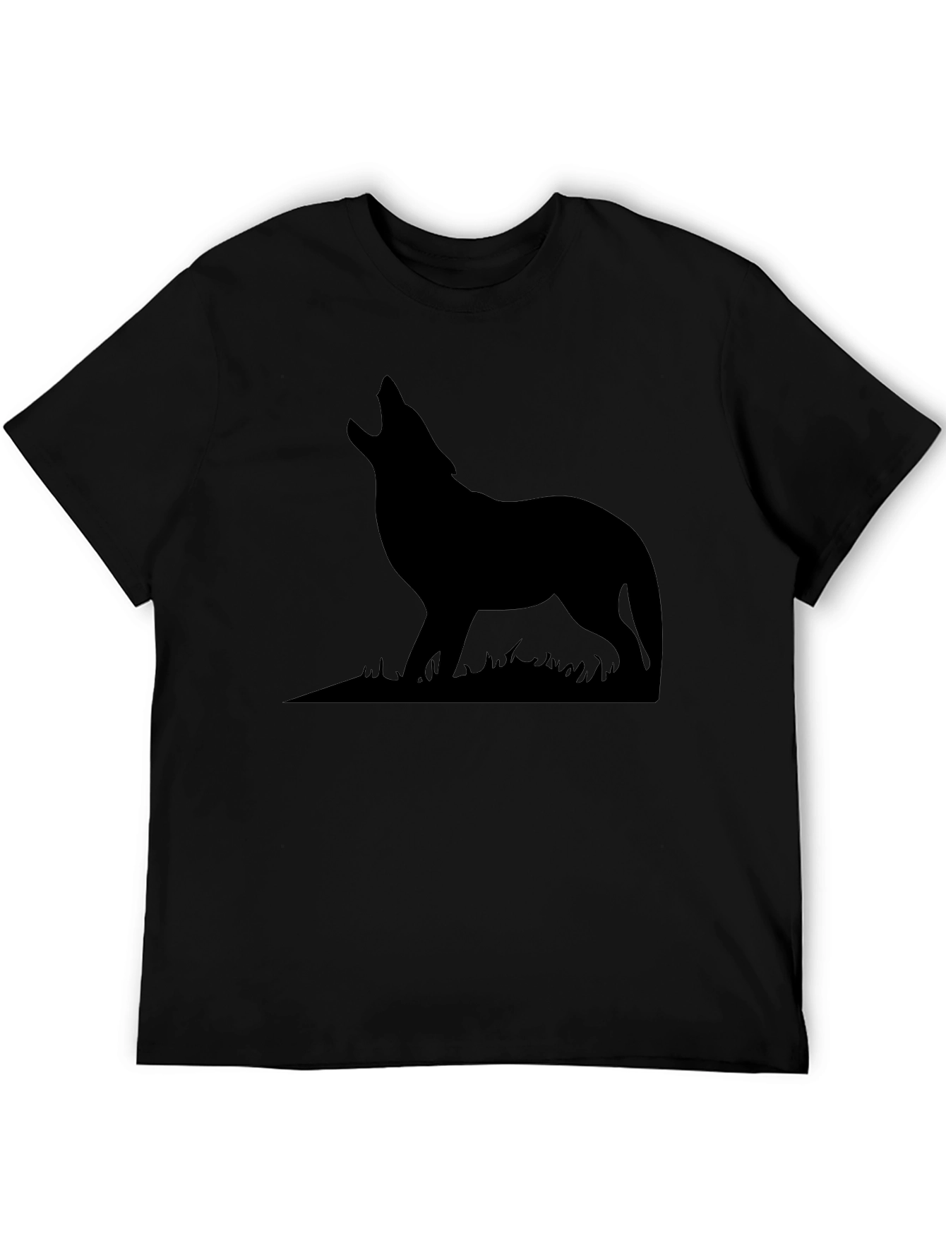 Wolf Silhouette Graphic Print T-Shirt