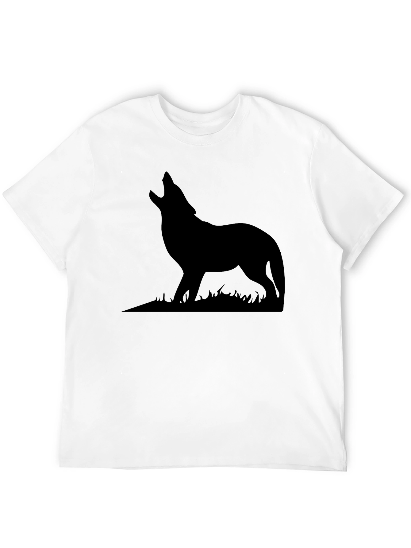 Wolf Silhouette Graphic Print T-Shirt