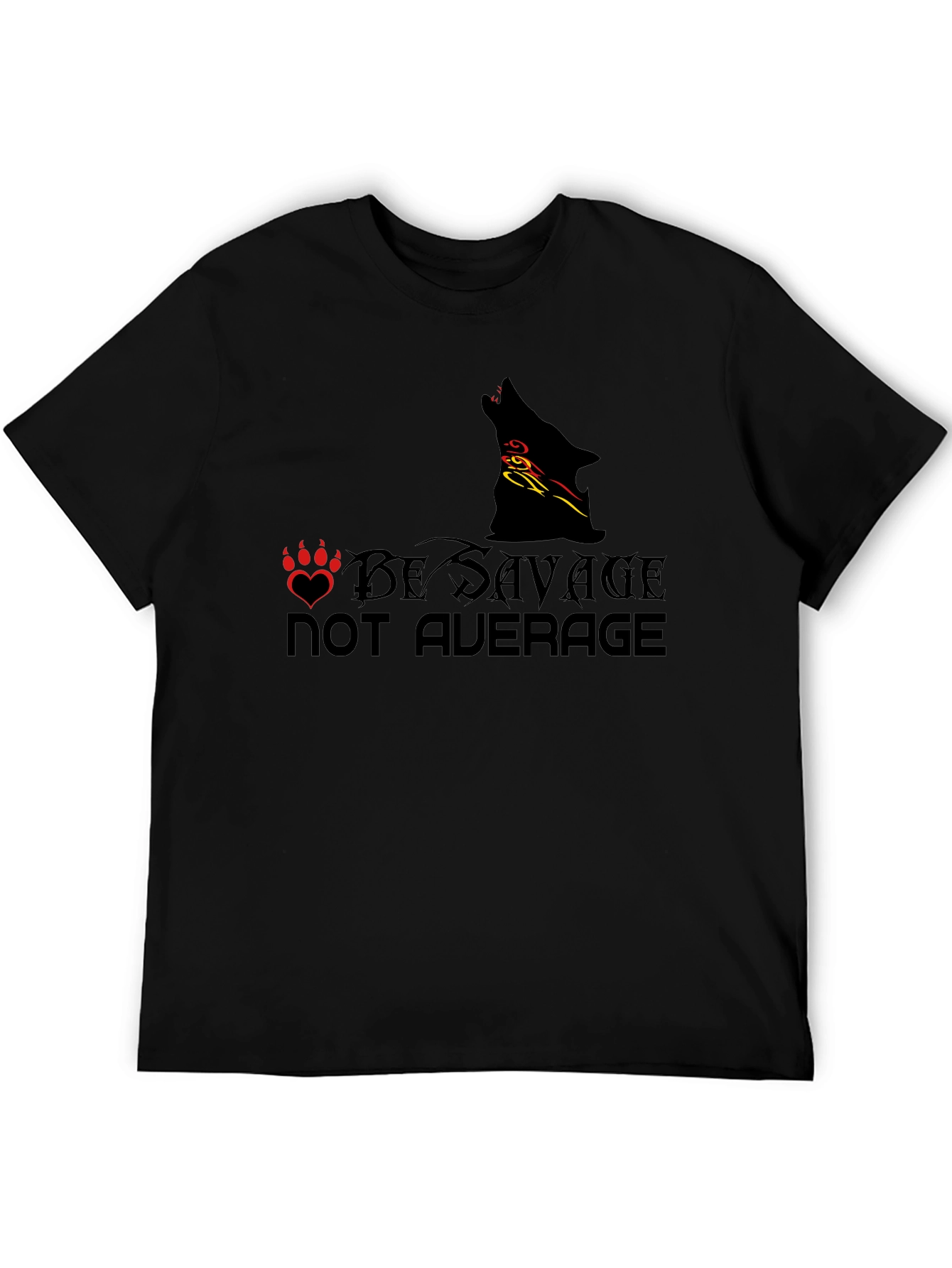 Be Savage Not Average Black Graphic Tee