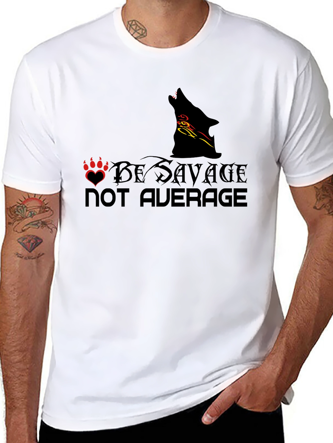 Be Savage Not Average Black Graphic Tee