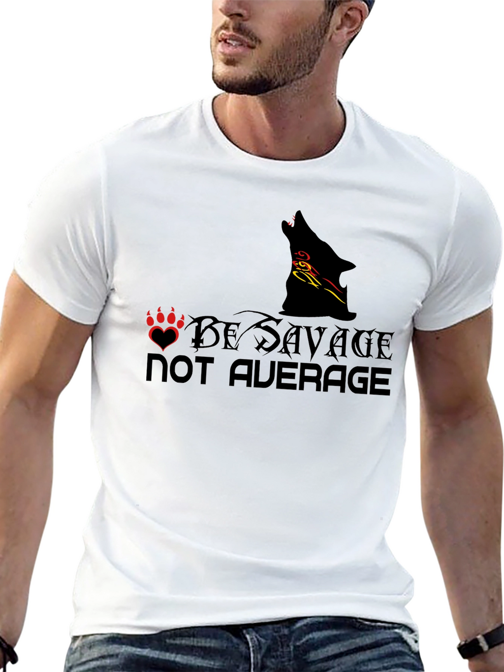 Be Savage Not Average Black Graphic Tee