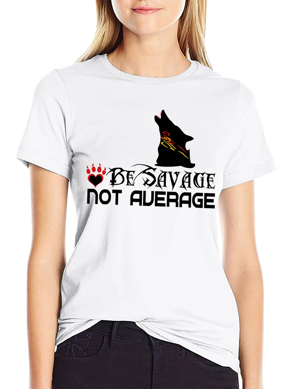Be Savage Not Average Black Graphic Tee