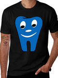 Funny Tooth Graphic Tee - Black Cotton Comfort