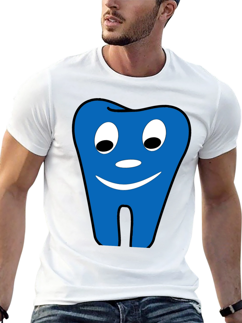 Funny Tooth Graphic Tee - Black Cotton Comfort