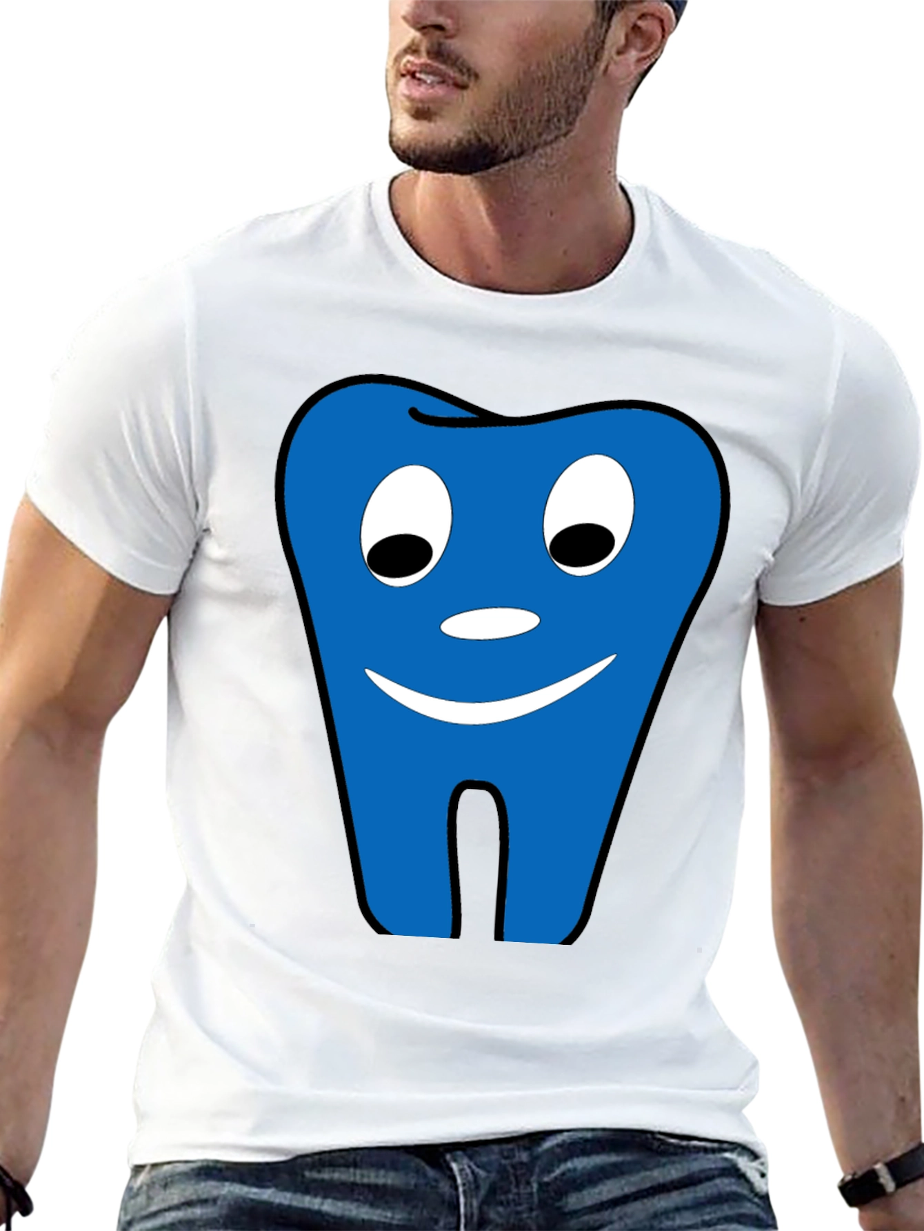 Funny Tooth Graphic Tee - Black Cotton Comfort