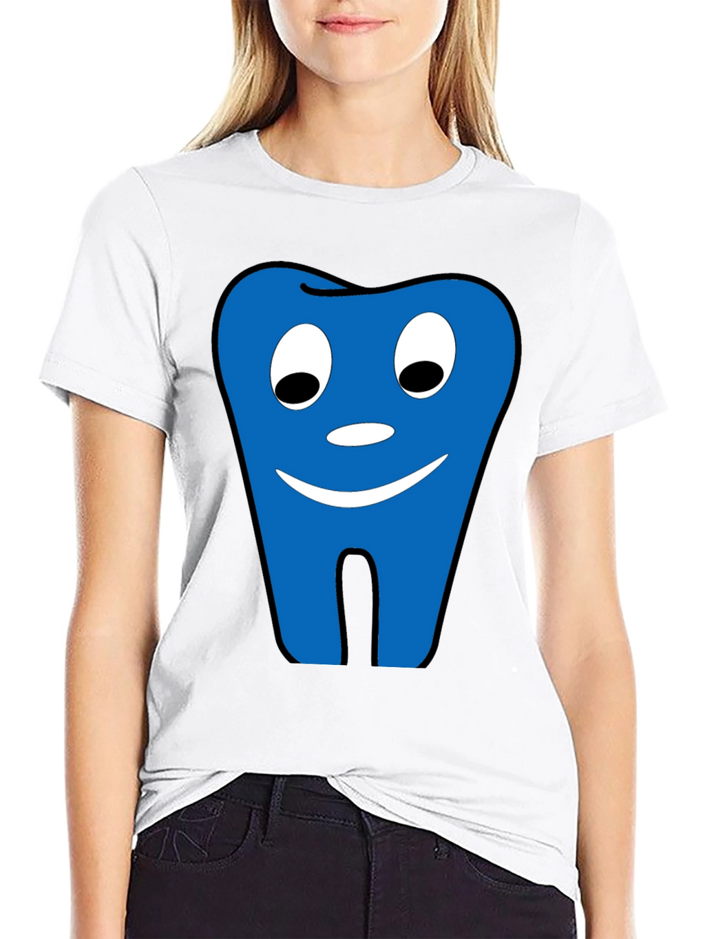 Funny Tooth Graphic Tee - Black Cotton Comfort