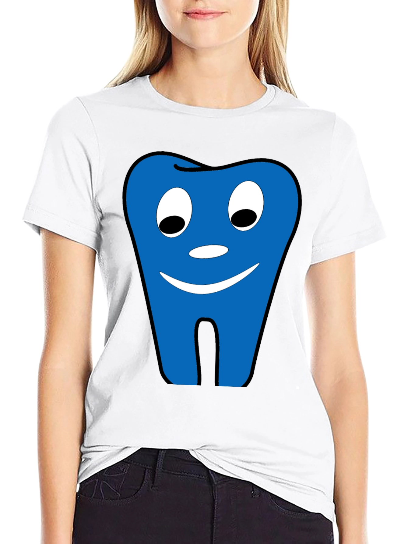 Funny Tooth Graphic Tee - Black Cotton Comfort