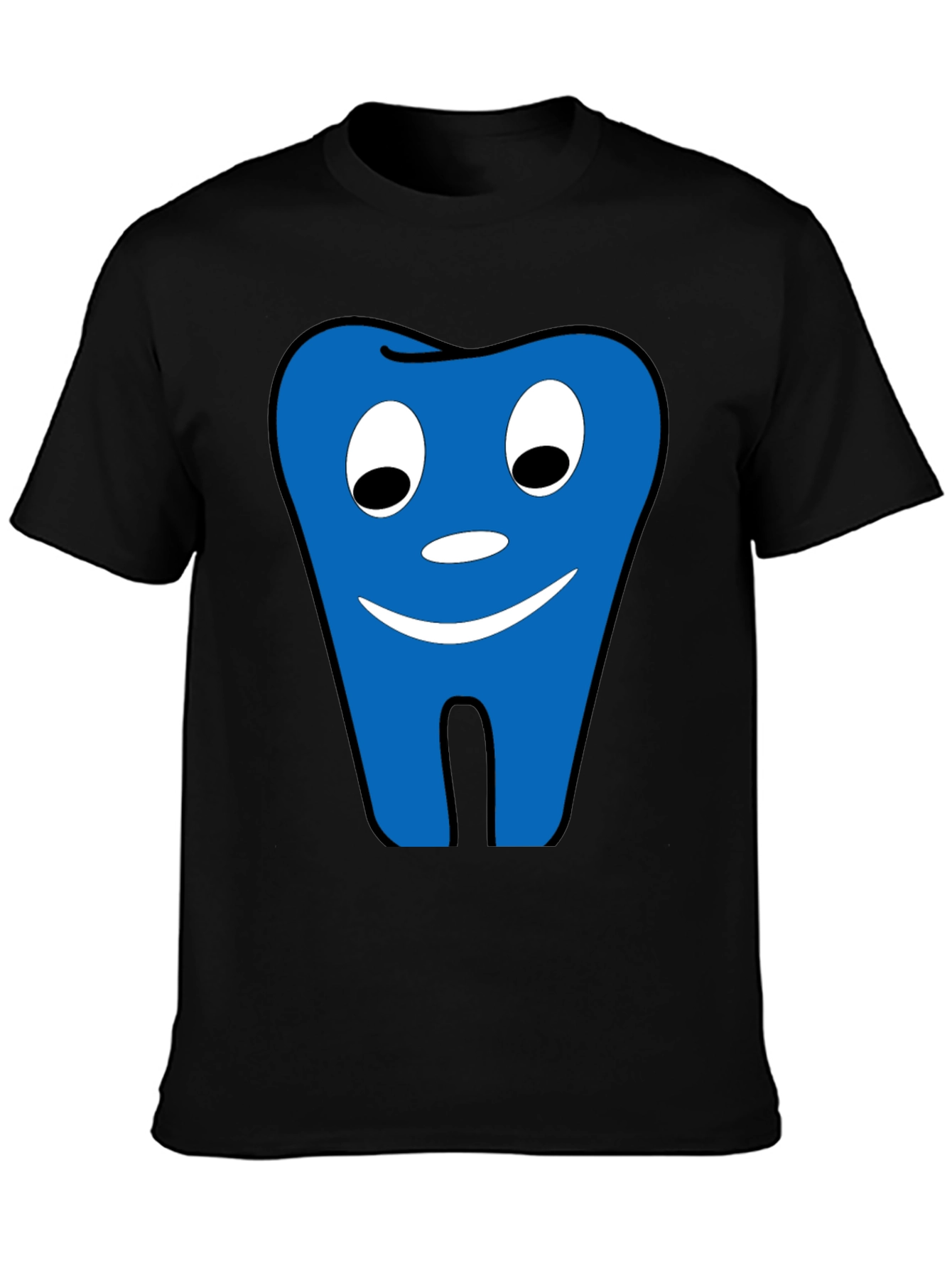 Funny Tooth Graphic Tee - Black Cotton Comfort