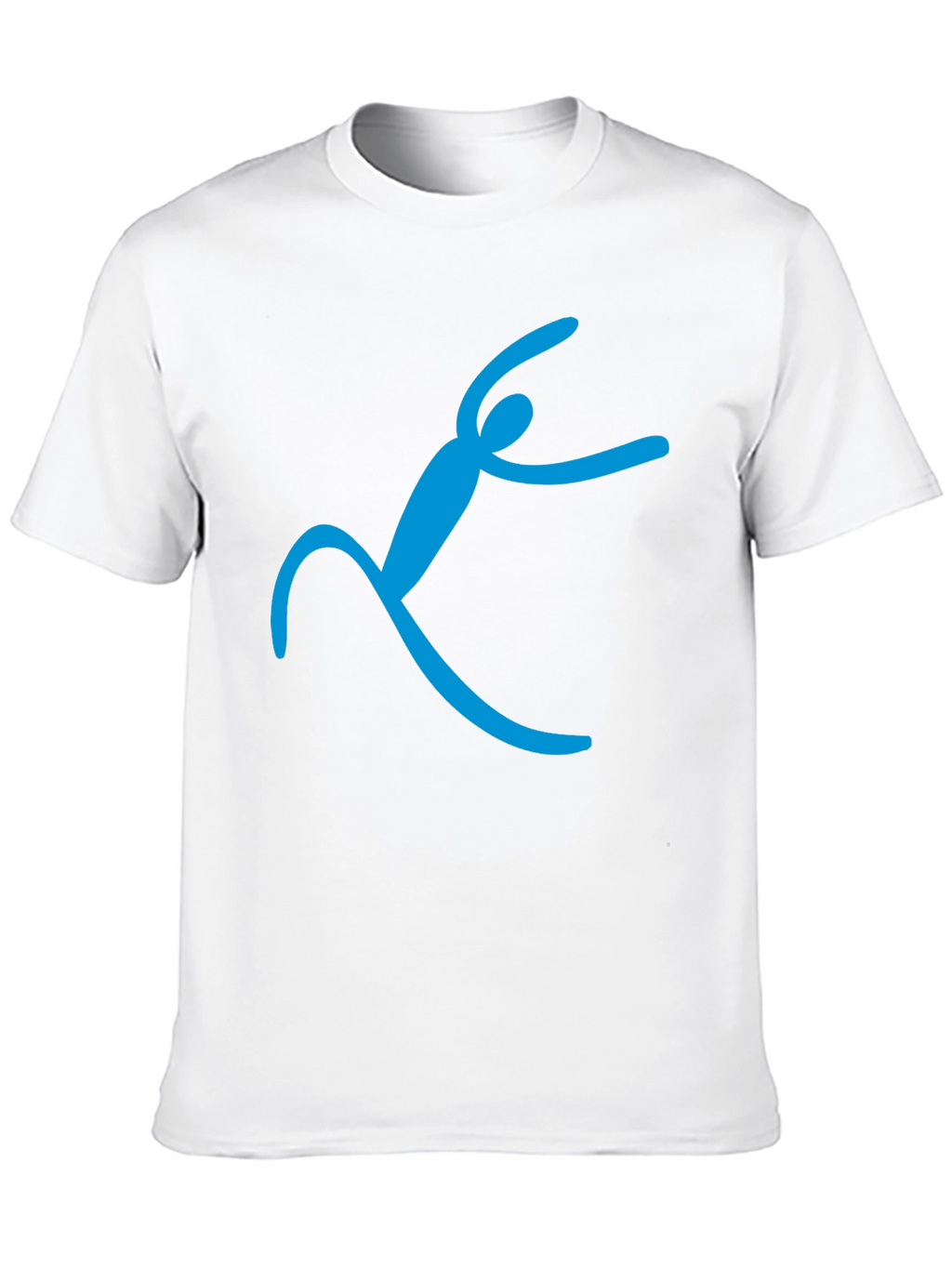 Black T-Shirt with Abstract Blue Figure Design