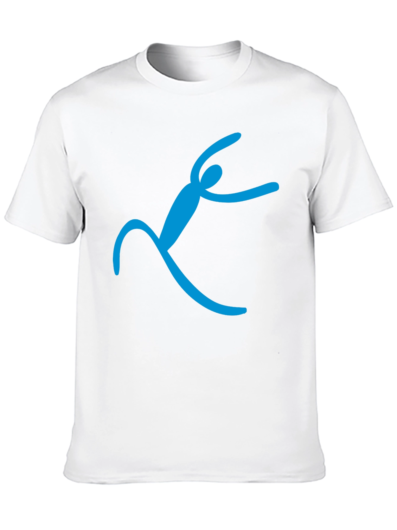 Black T-Shirt with Abstract Blue Figure Design