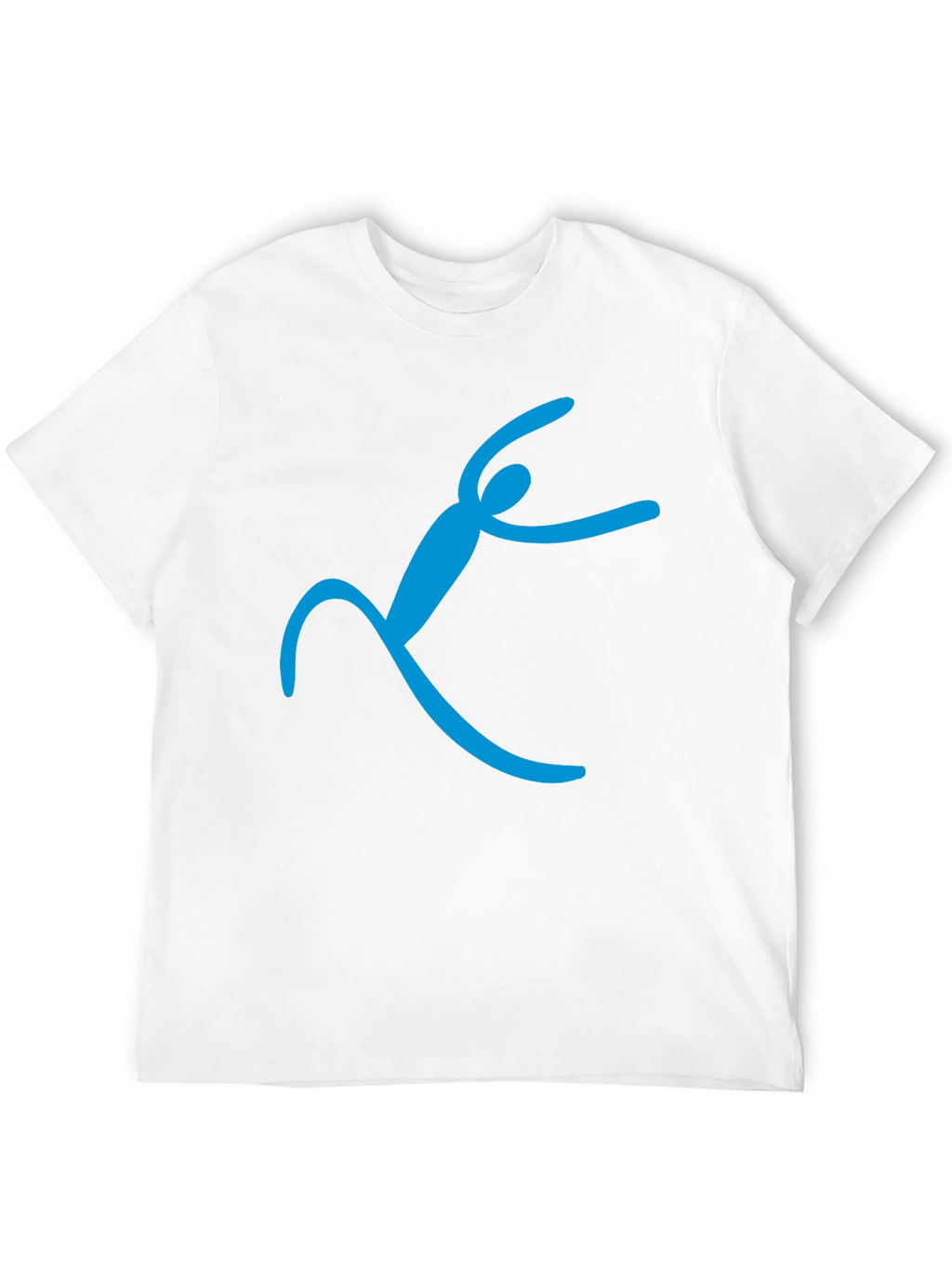 Black T-Shirt with Abstract Blue Figure Design