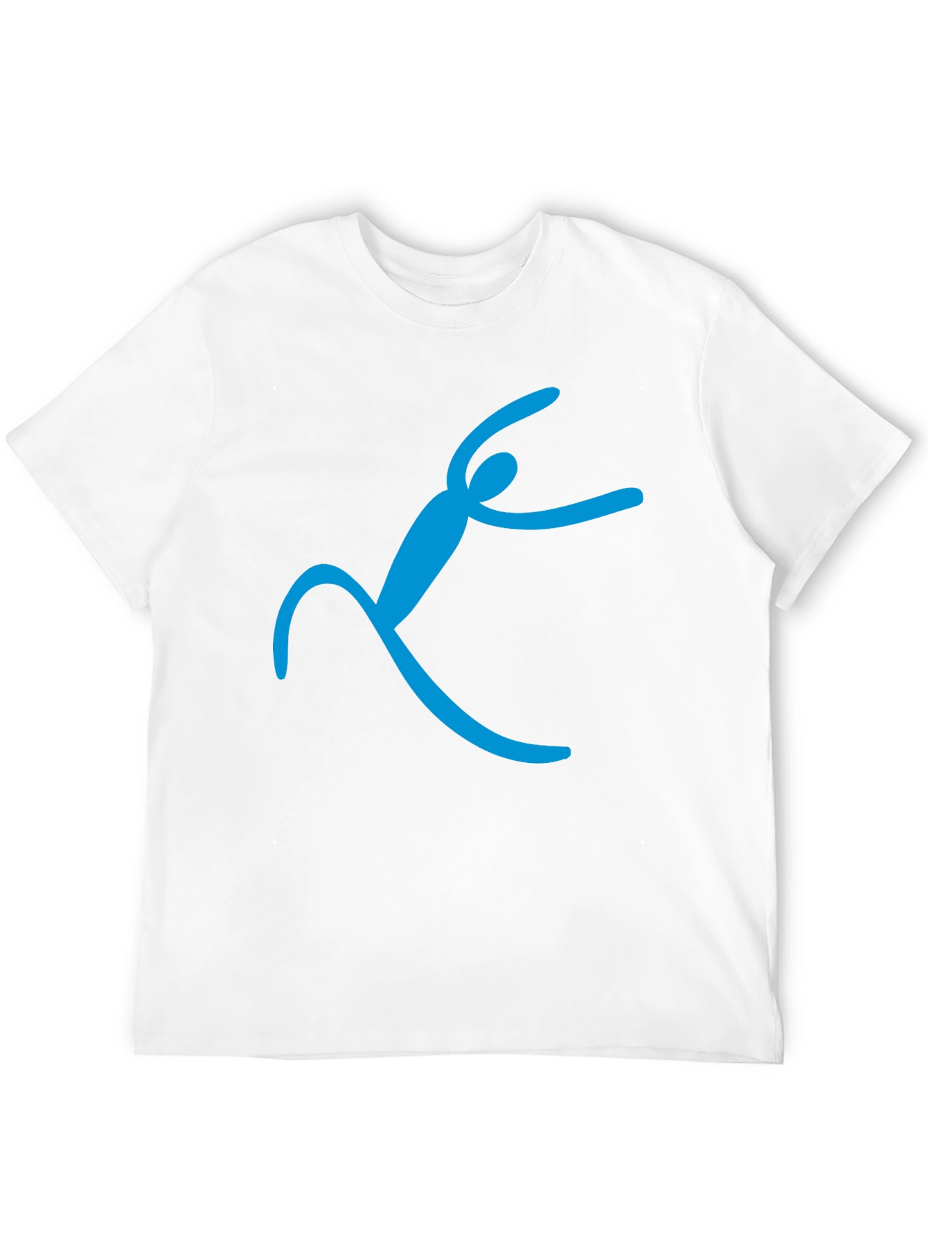 Black T-Shirt with Abstract Blue Figure Design