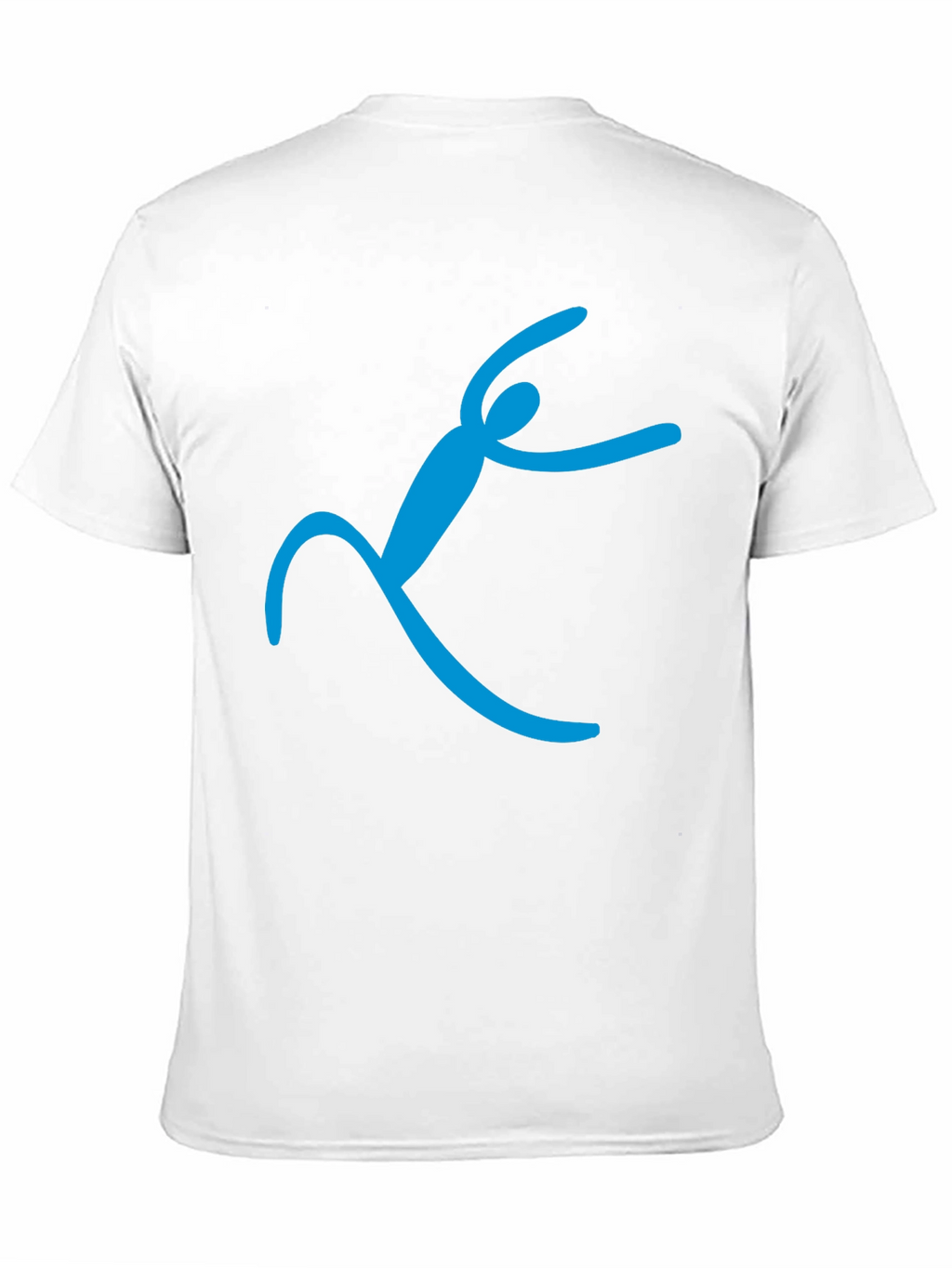 Black T-Shirt with Abstract Blue Figure Design