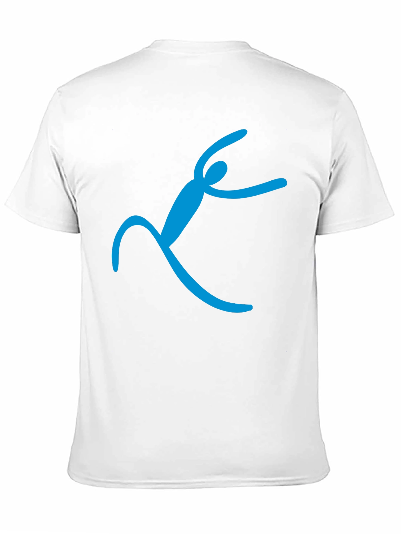 Black T-Shirt with Abstract Blue Figure Design