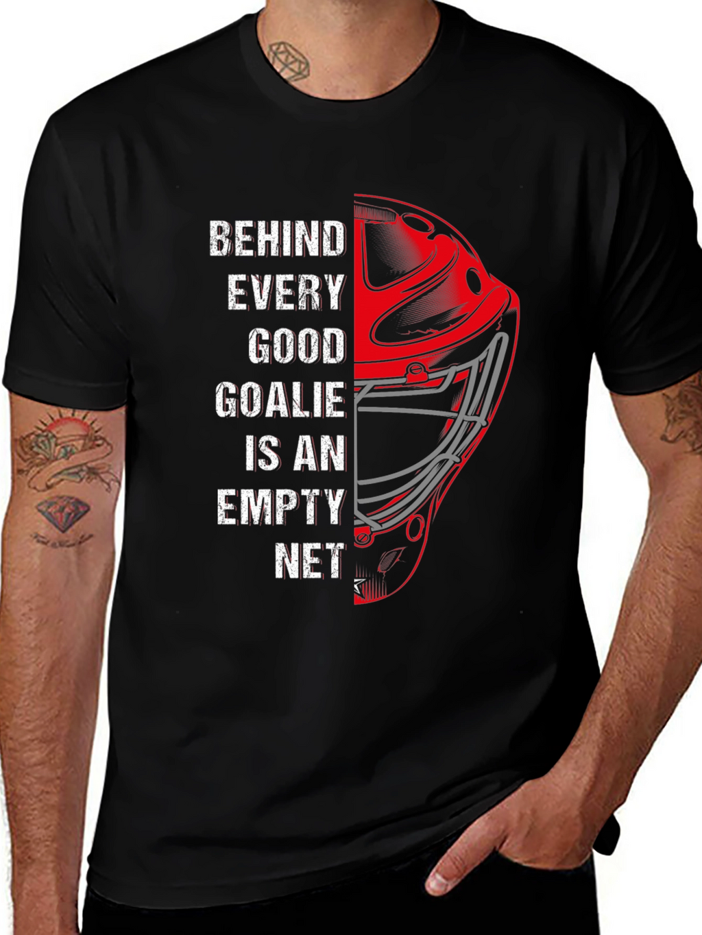 Hockey Goalie Graphic Tee - Behind Every Good Goalie