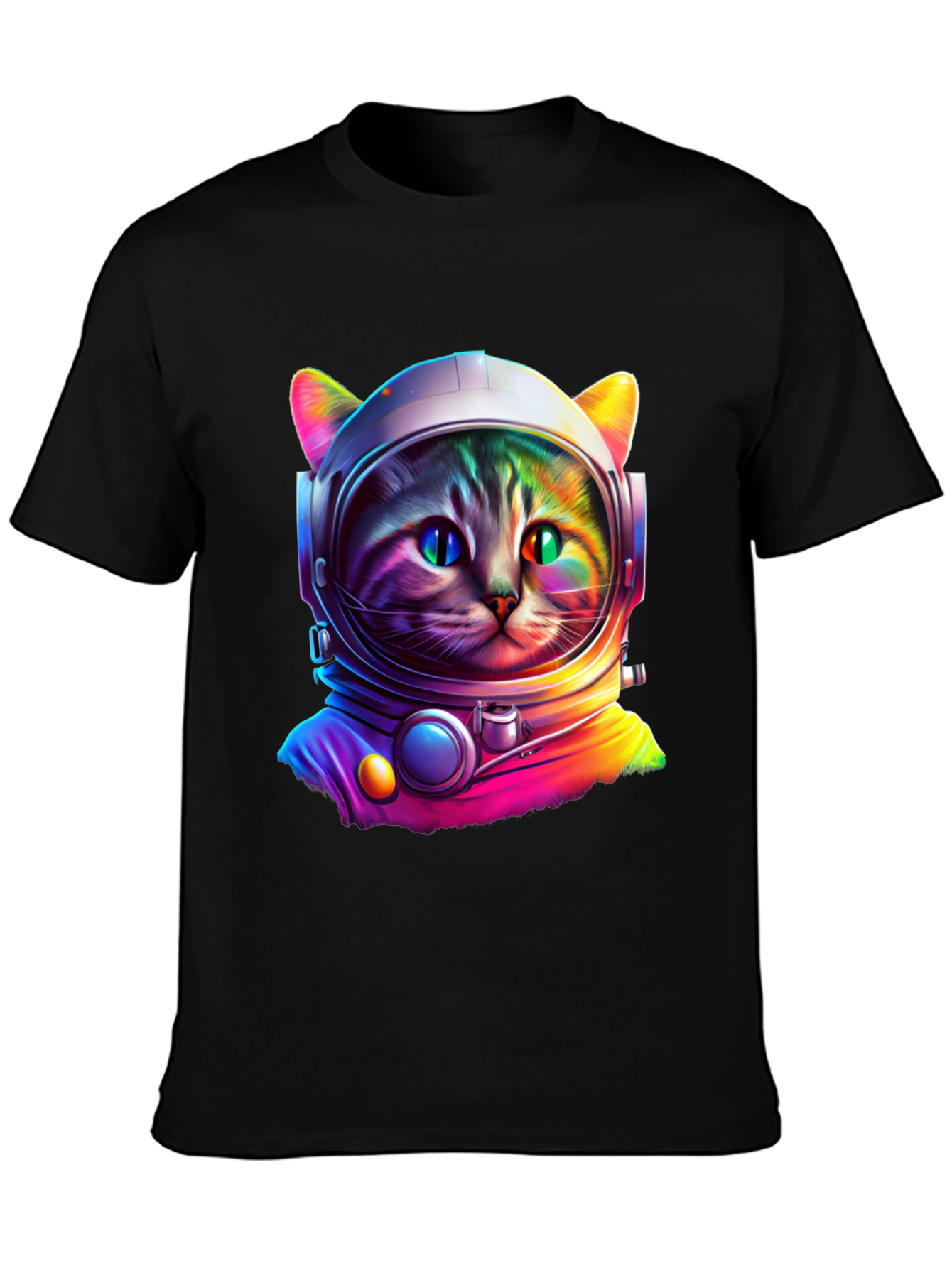 Cat Astronaut T-Shirt - Colorful Space Kitten