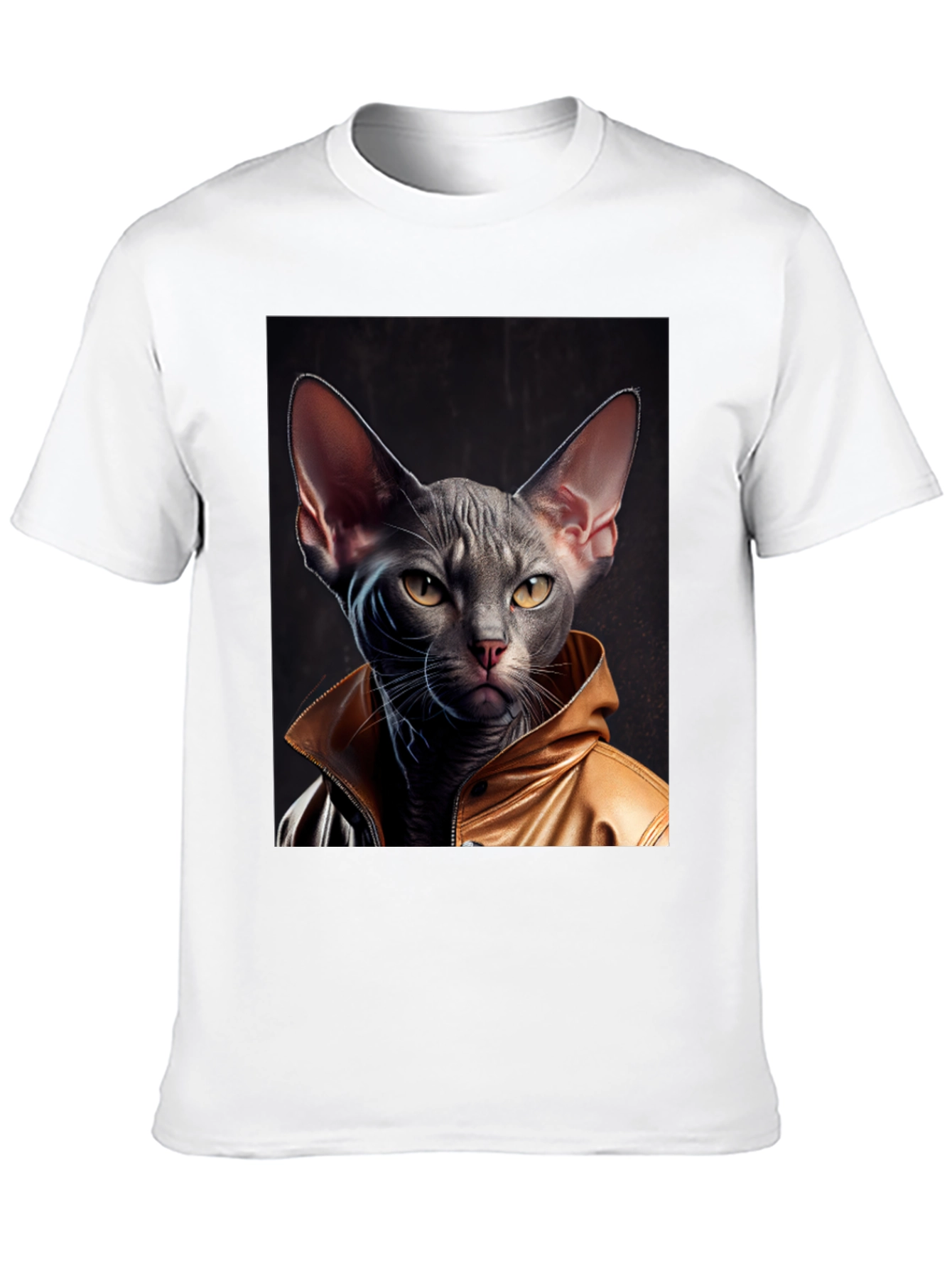 Cool Cat in Jacket Graphic T-Shirt