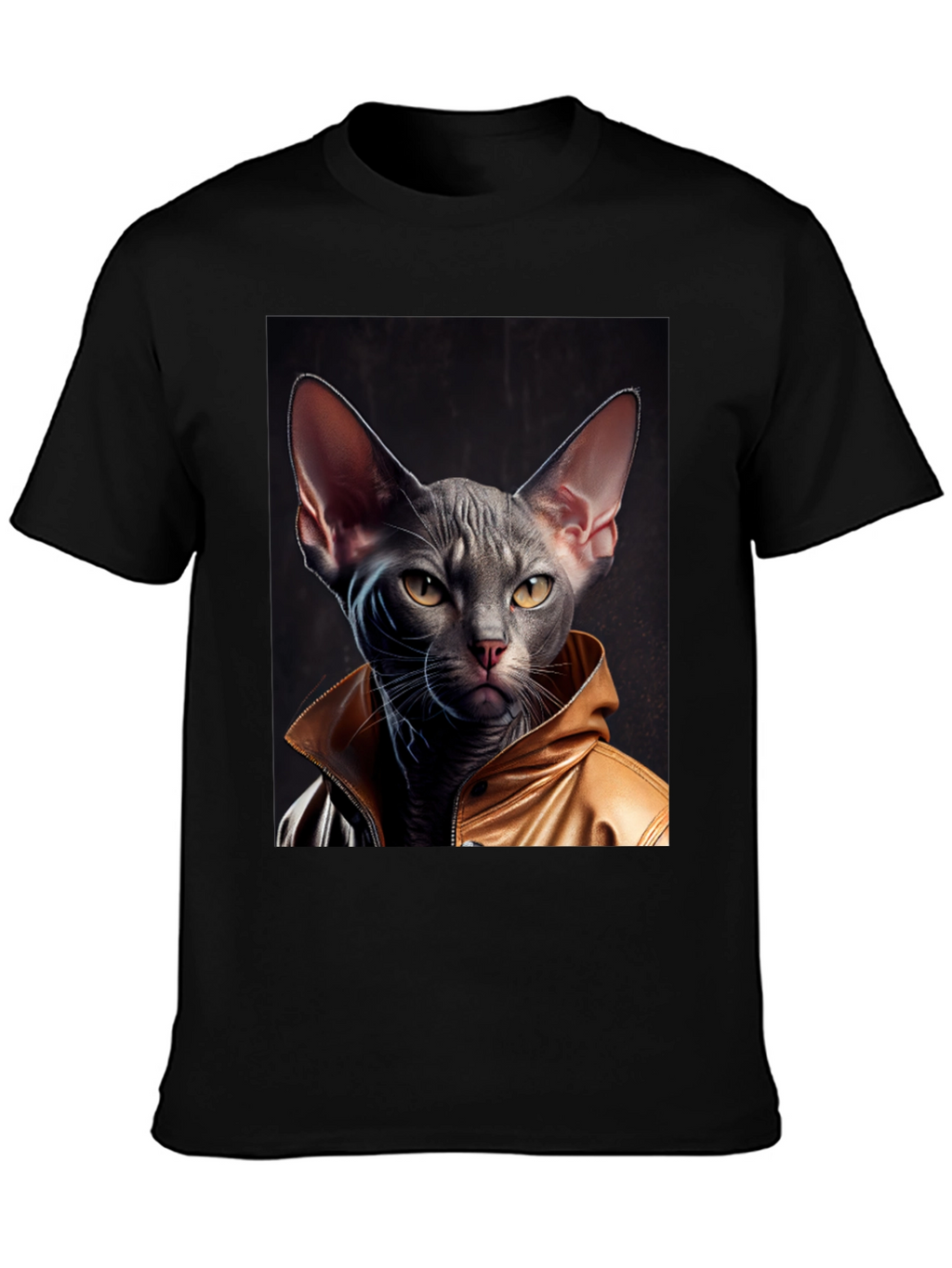 Cool Cat in Jacket Graphic T-Shirt