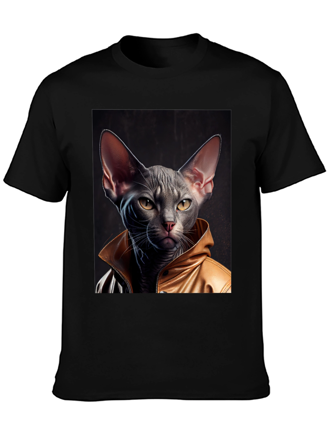 Cool Cat in Jacket Graphic T-Shirt