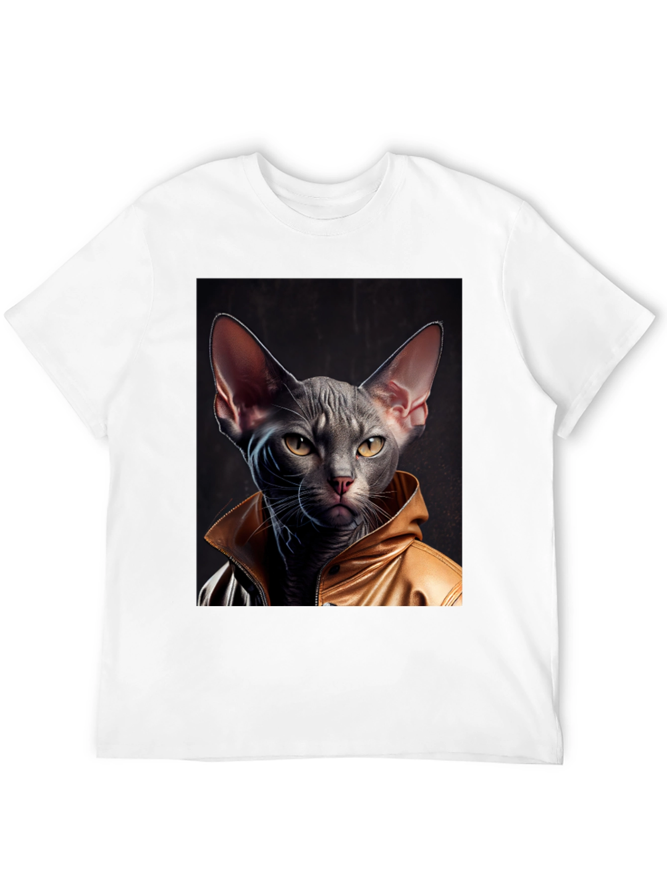 Cool Cat in Jacket Graphic T-Shirt