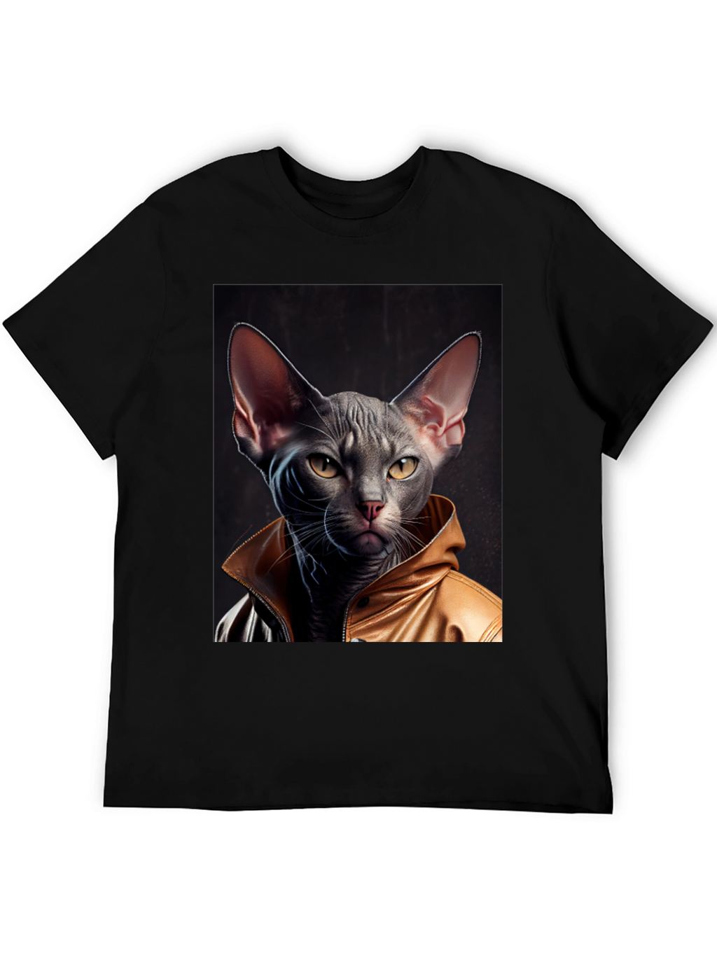 Cool Cat in Jacket Graphic T-Shirt