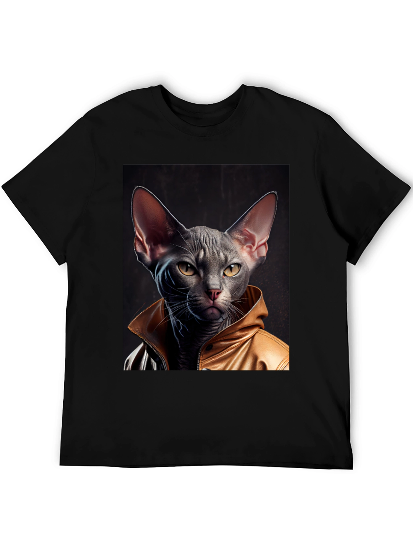 Cool Cat in Jacket Graphic T-Shirt