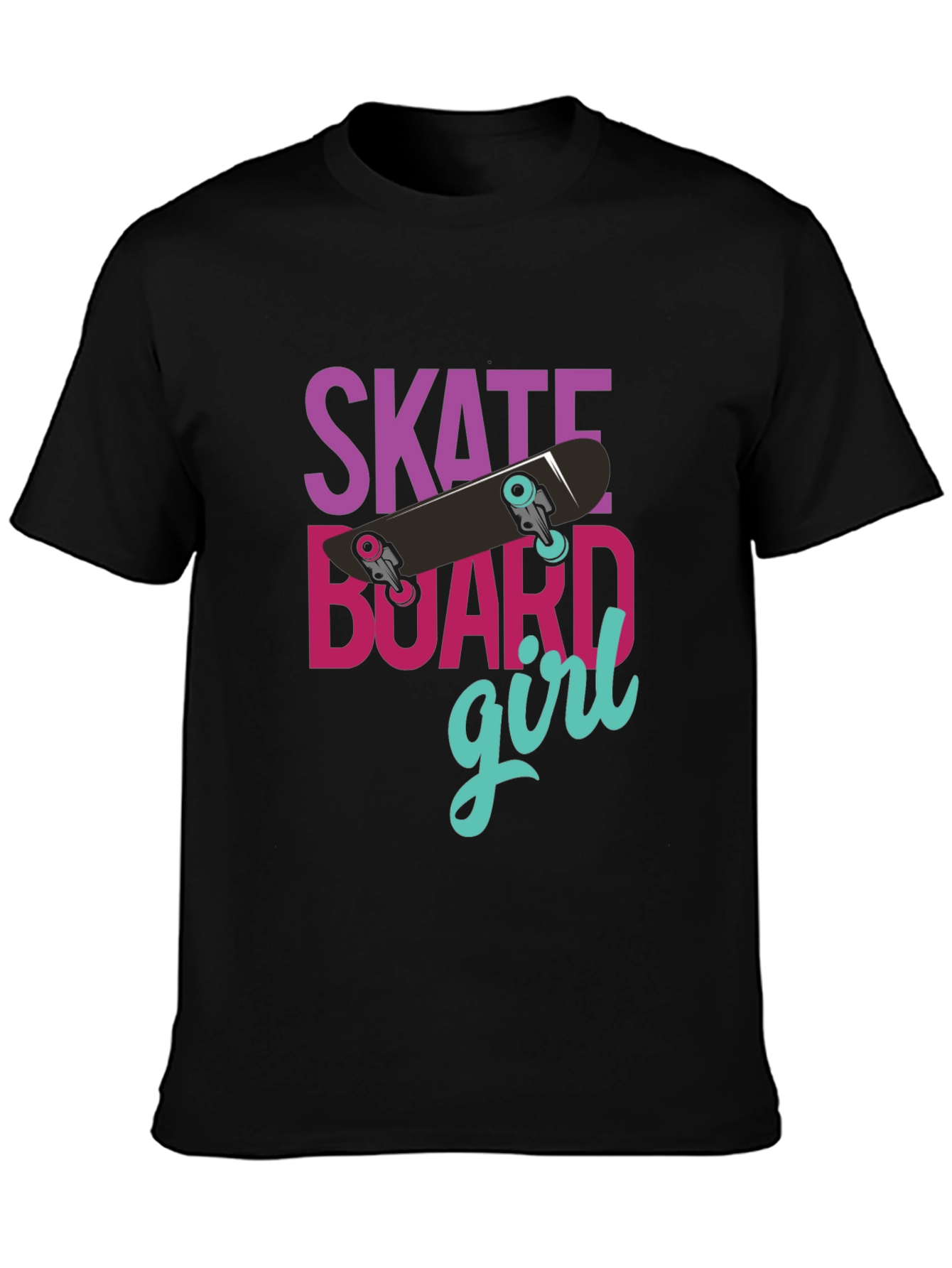 Skateboard Girl Graphic T-Shirt - Casual Style