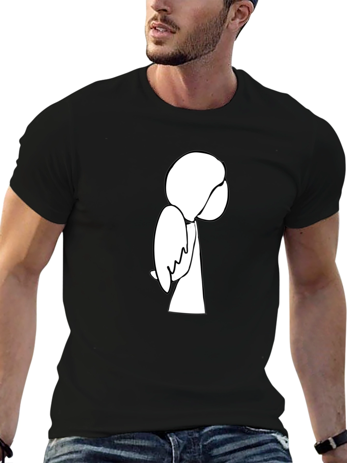 Minimalist Line Art Graphic T-Shirt