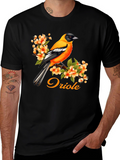 Oriole Bird T-Shirt - Floral Design