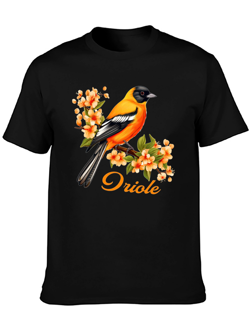 Oriole Bird T-Shirt - Floral Design