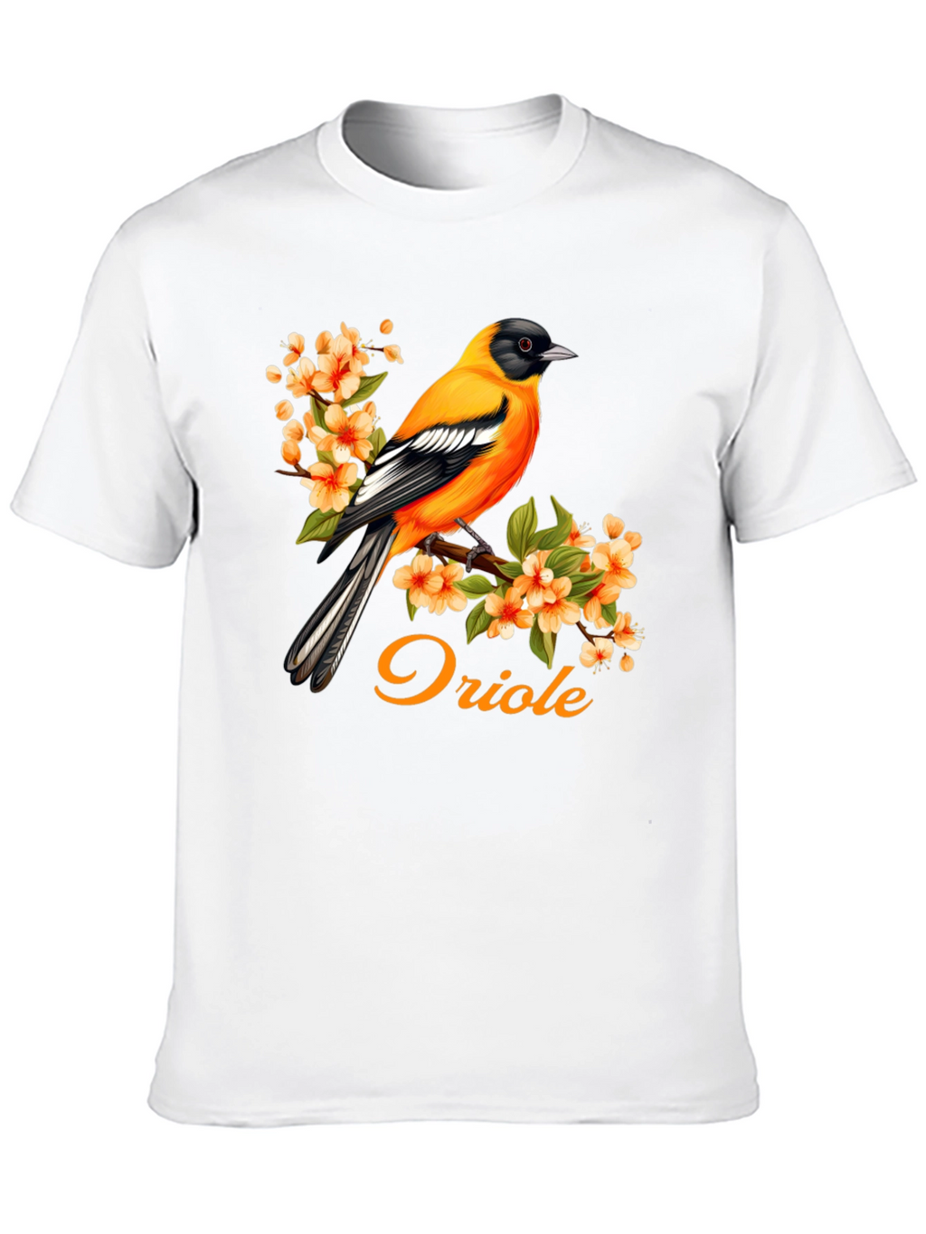 Oriole Bird T-Shirt - Floral Design
