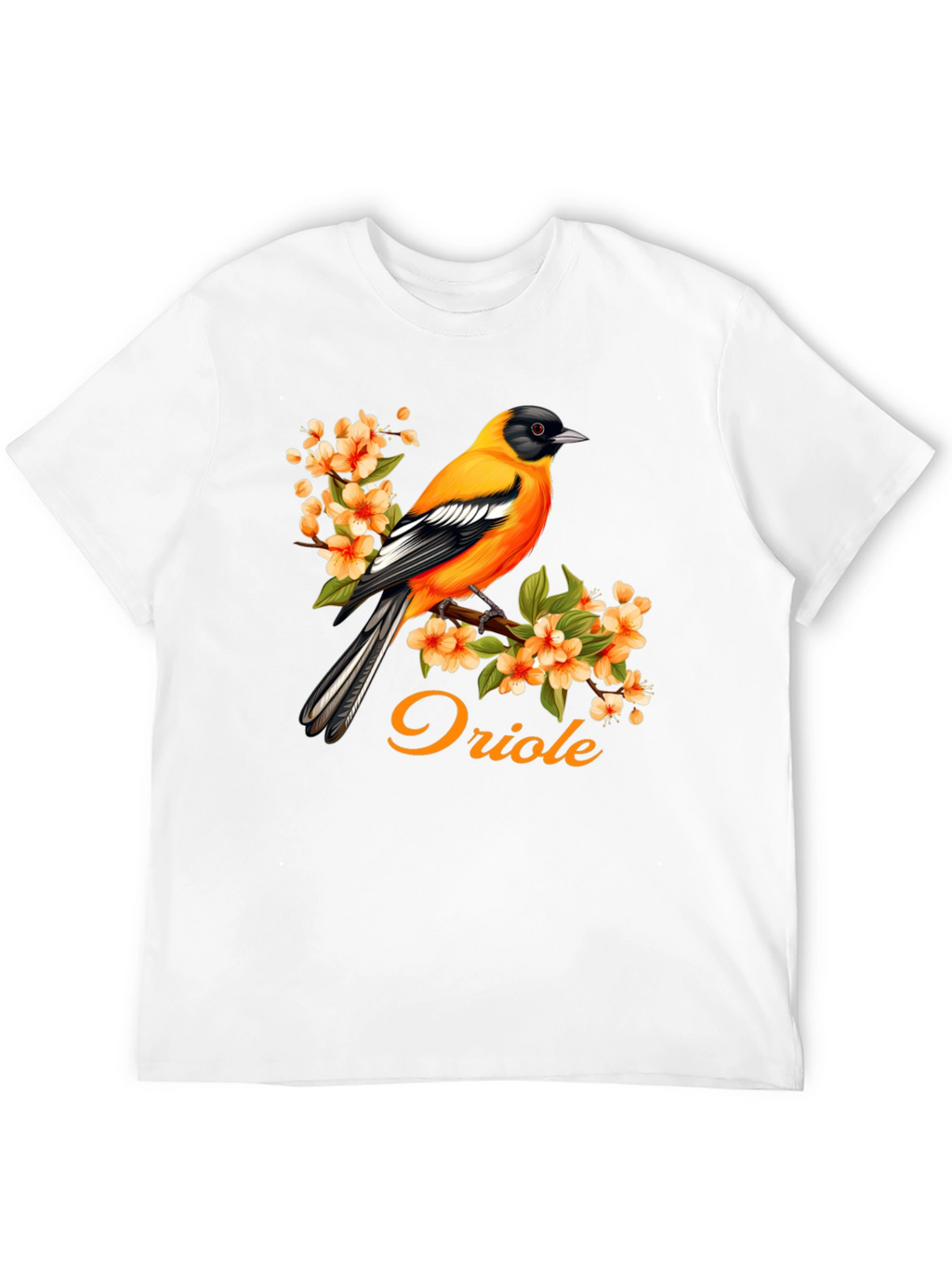 Oriole Bird T-Shirt - Floral Design