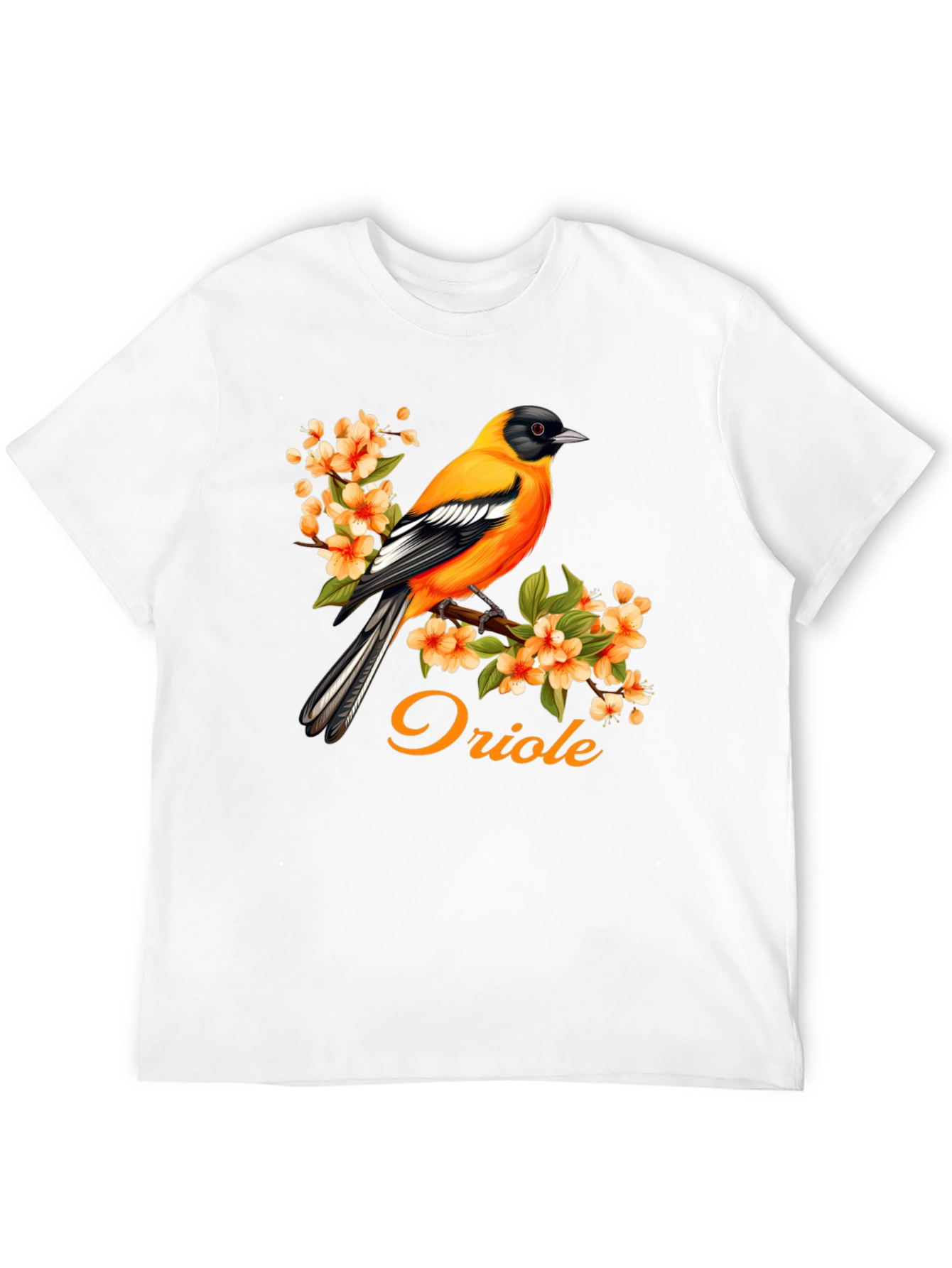 Oriole Bird T-Shirt - Floral Design