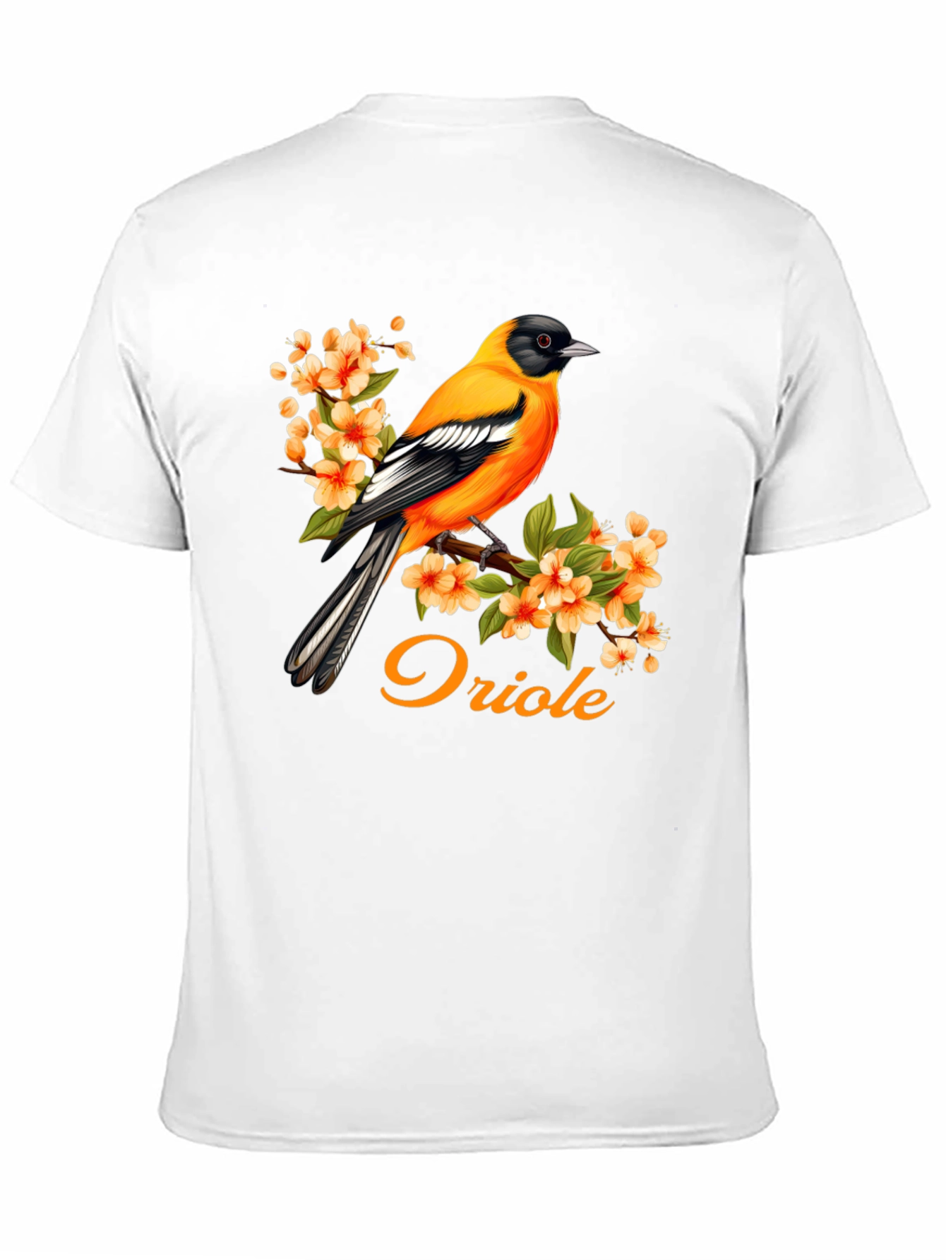 Oriole Bird T-Shirt - Floral Design