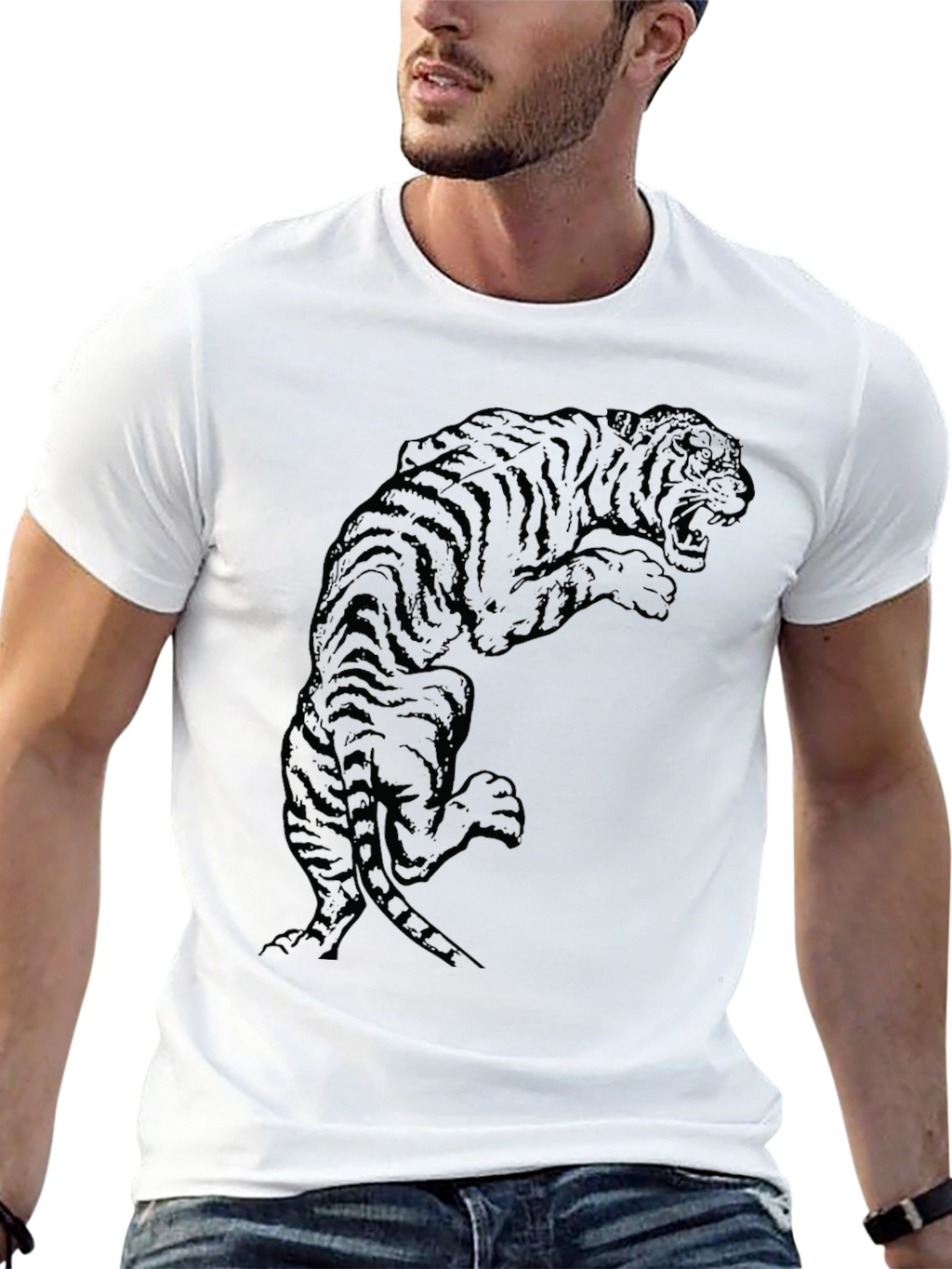 Black Tiger Graphic Tee - Bold Style