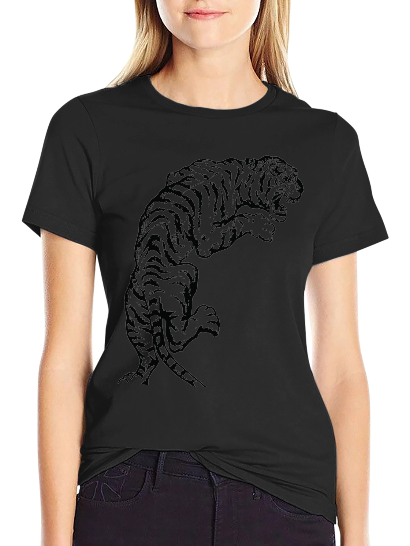 Black Tiger Graphic Tee - Bold Style