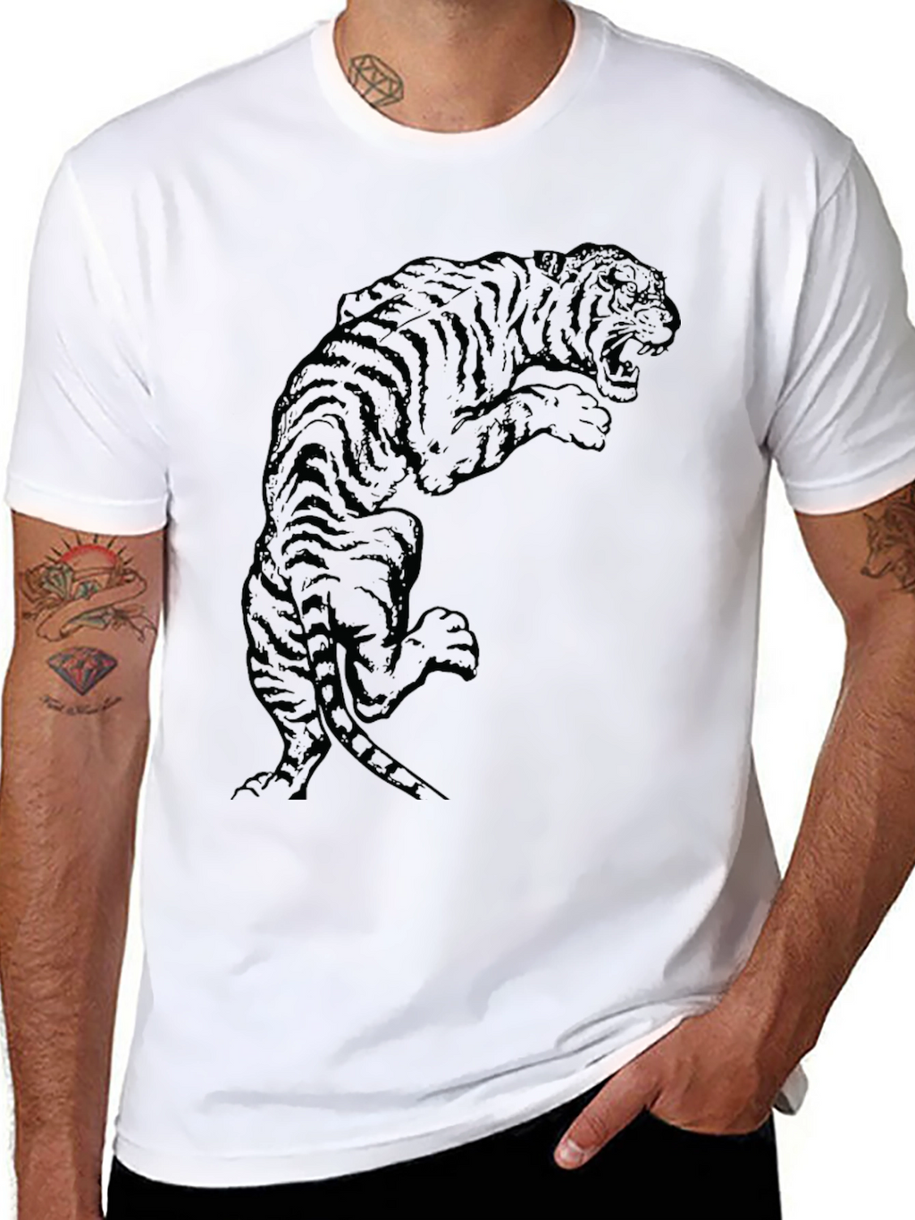 Black Tiger Graphic Tee - Bold Style