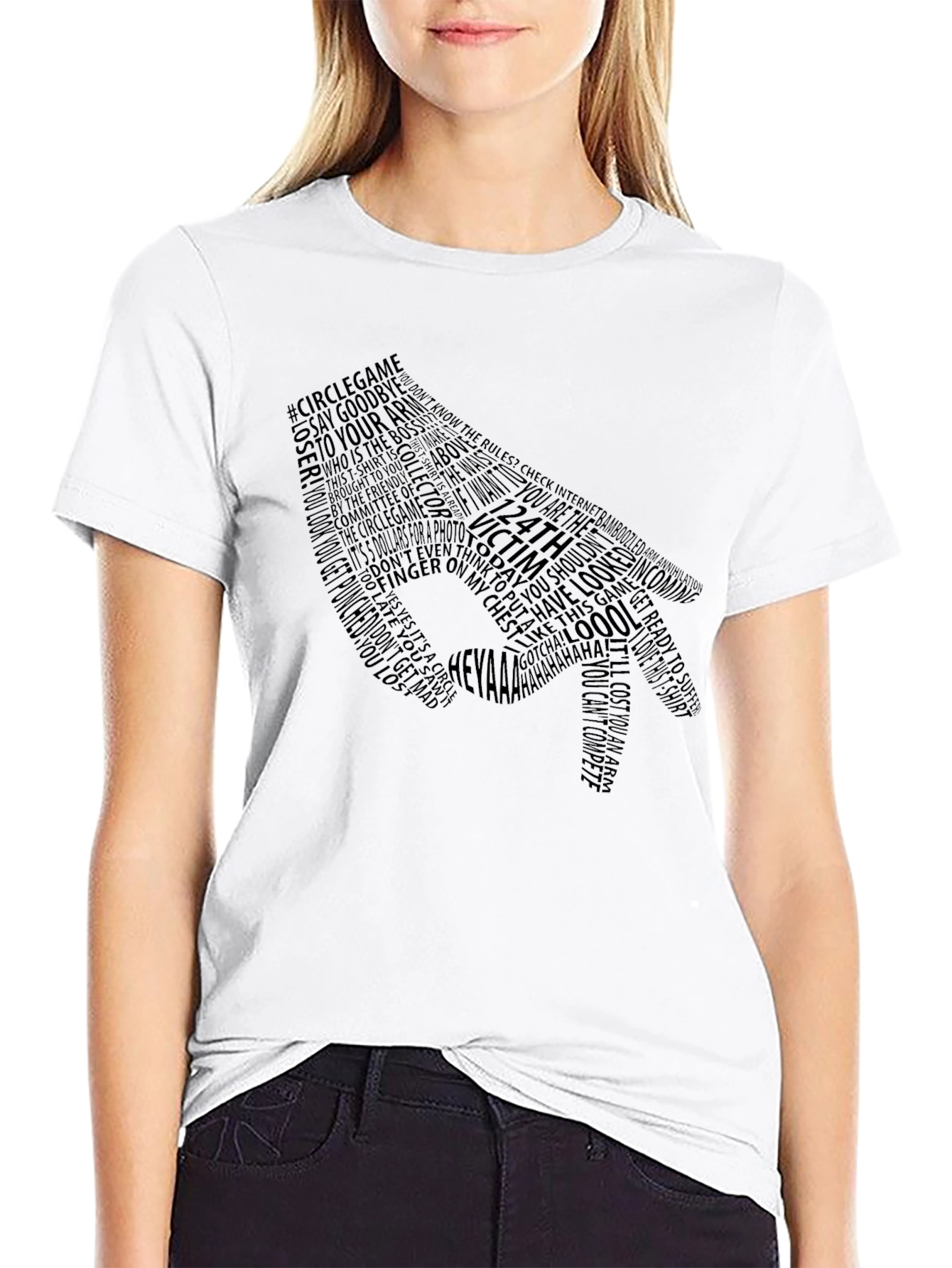 Circle Game Typography Black T-Shirt