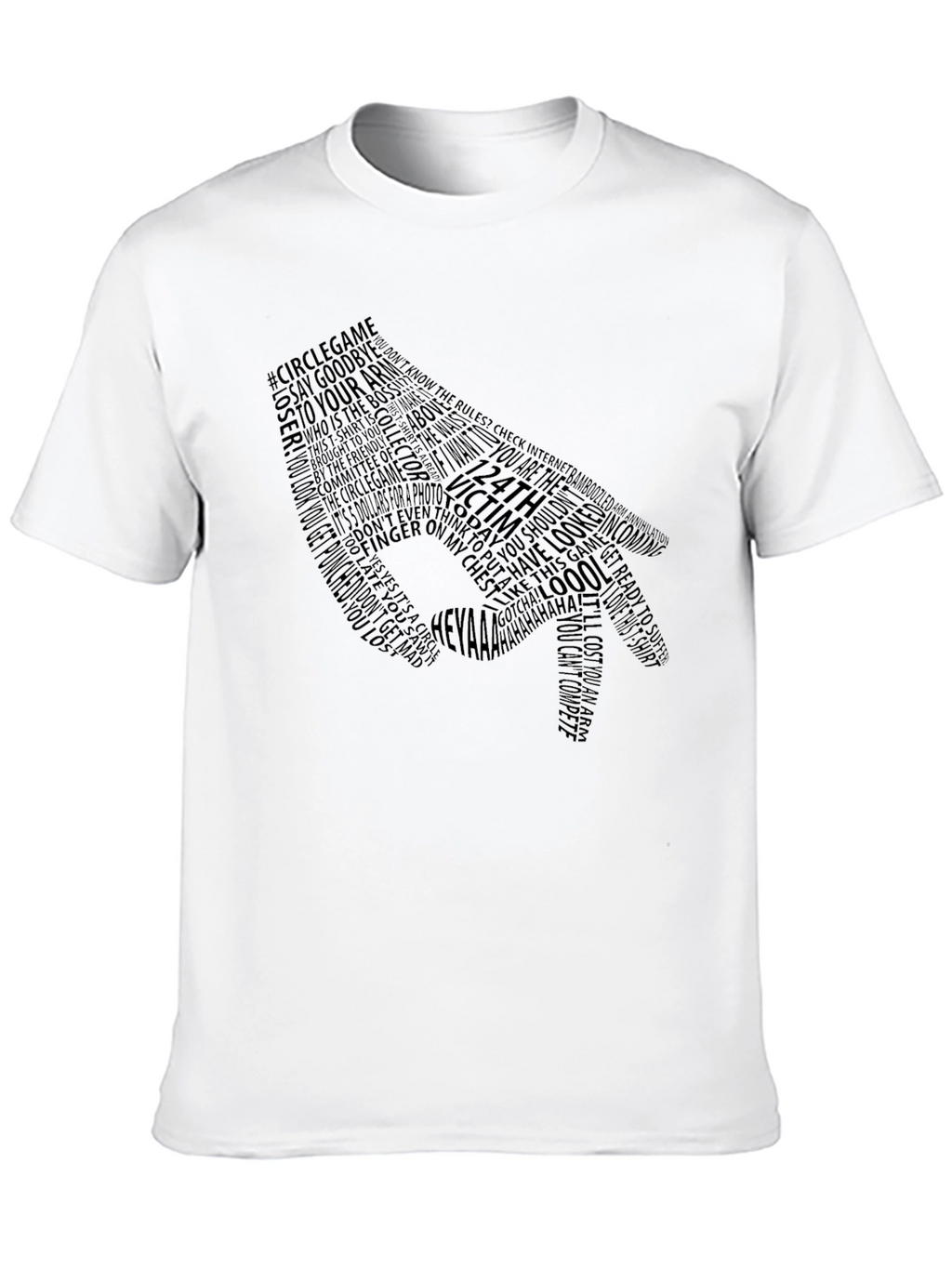 Circle Game Typography Black T-Shirt
