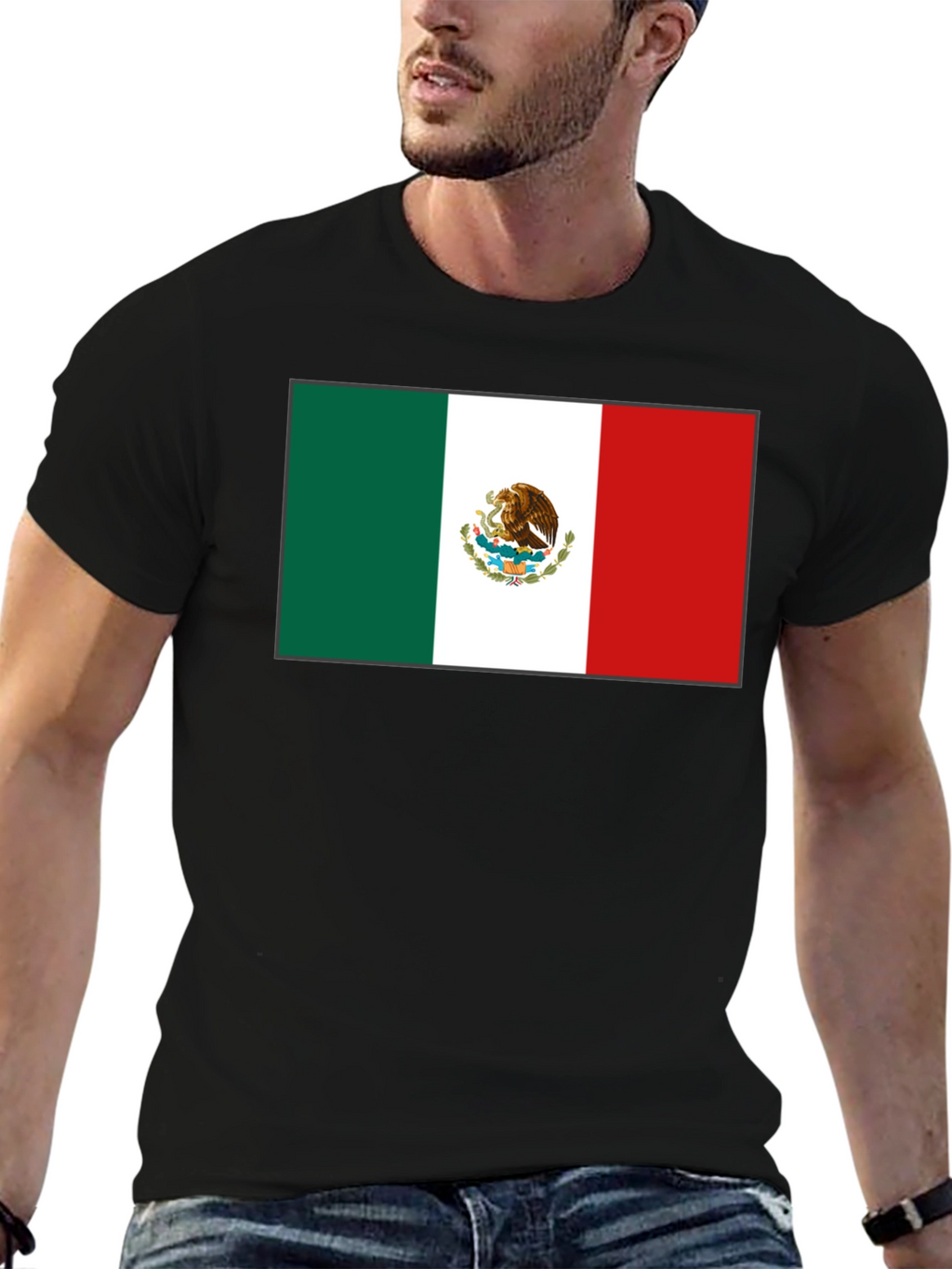 Mexico Flag T-Shirt - Black Graphic Tee