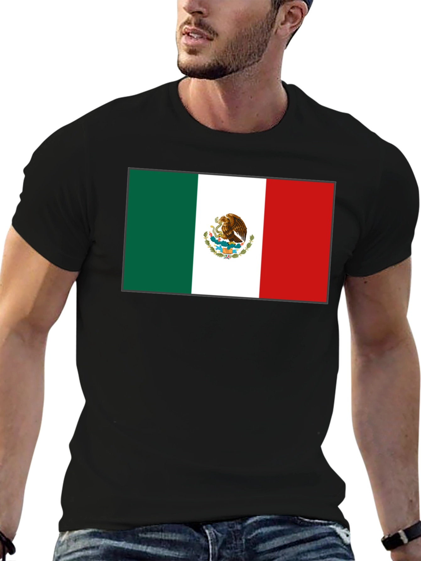 Mexico Flag T-Shirt - Black Graphic Tee