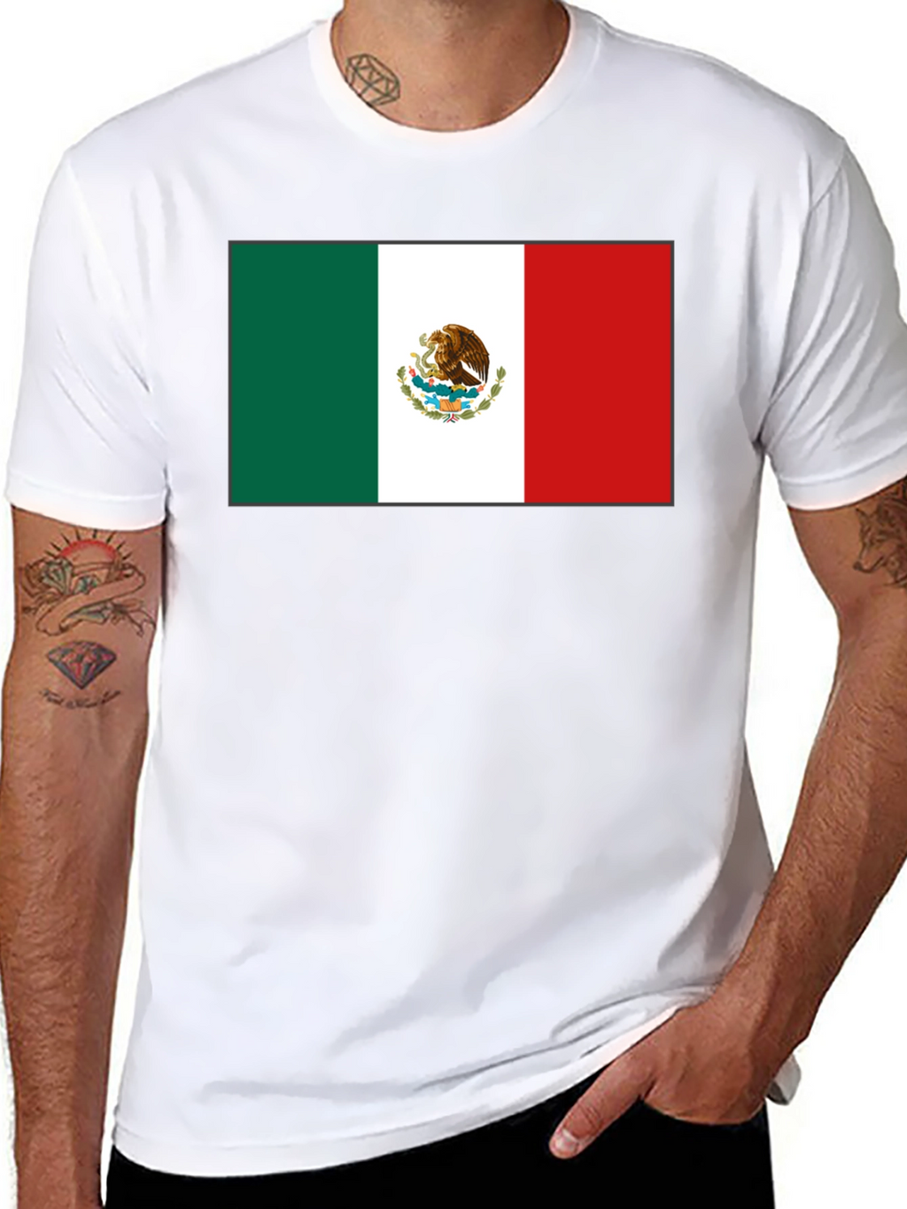 Mexico Flag T-Shirt - Black Graphic Tee