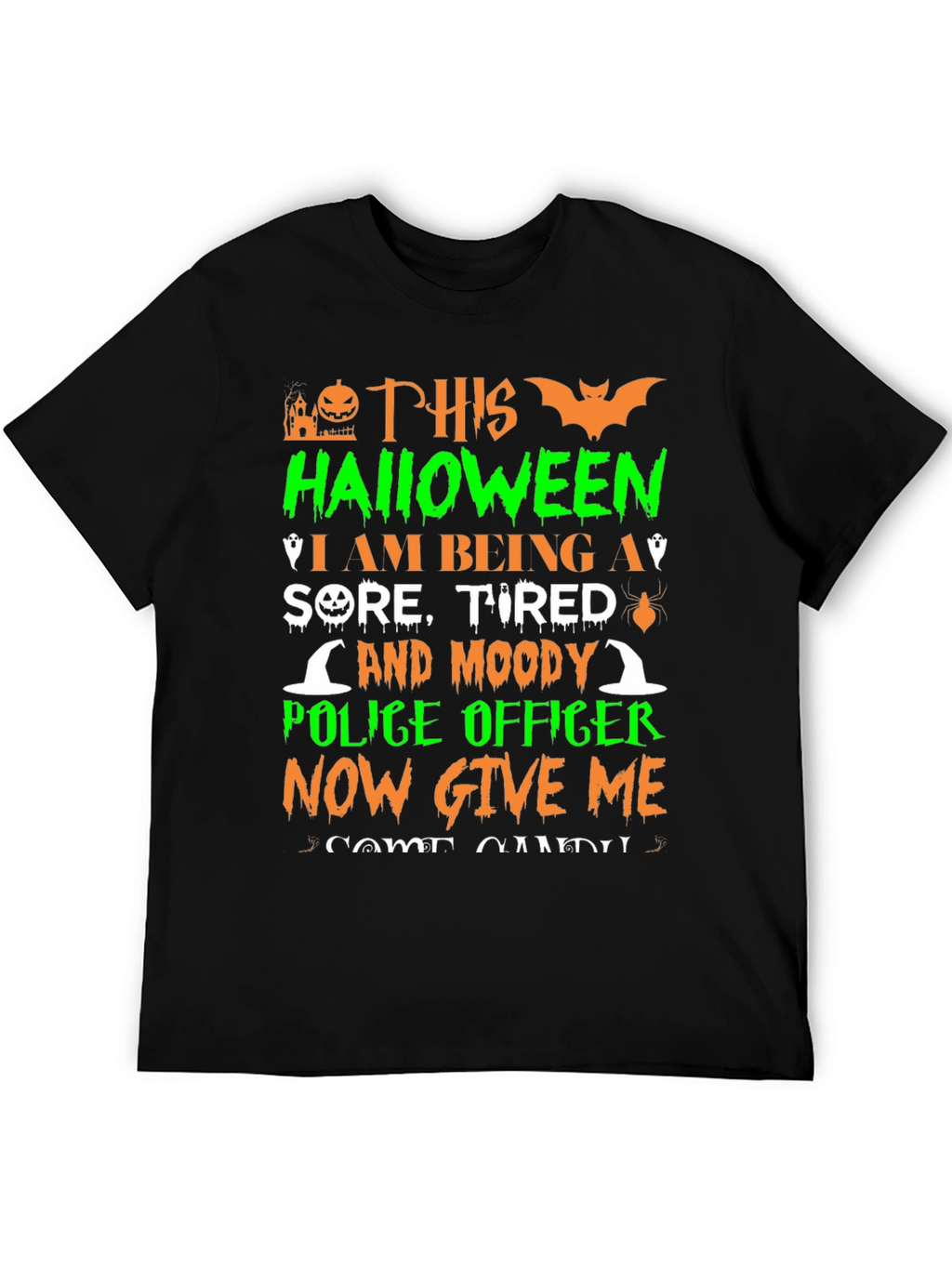 Halloween Police Officer Mens T-Shirt